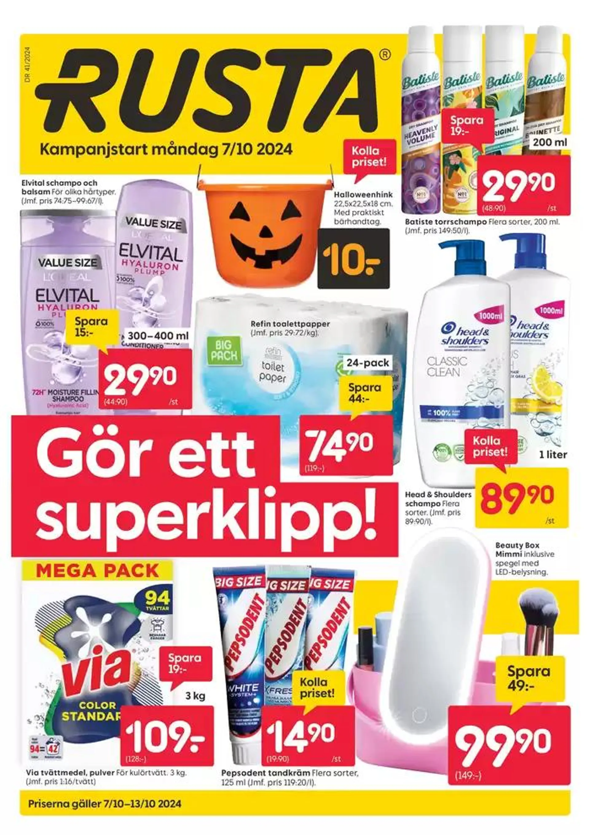 Rusta reklambad från 7 oktober till 21 oktober 2024 - Reklamblad sidor 1