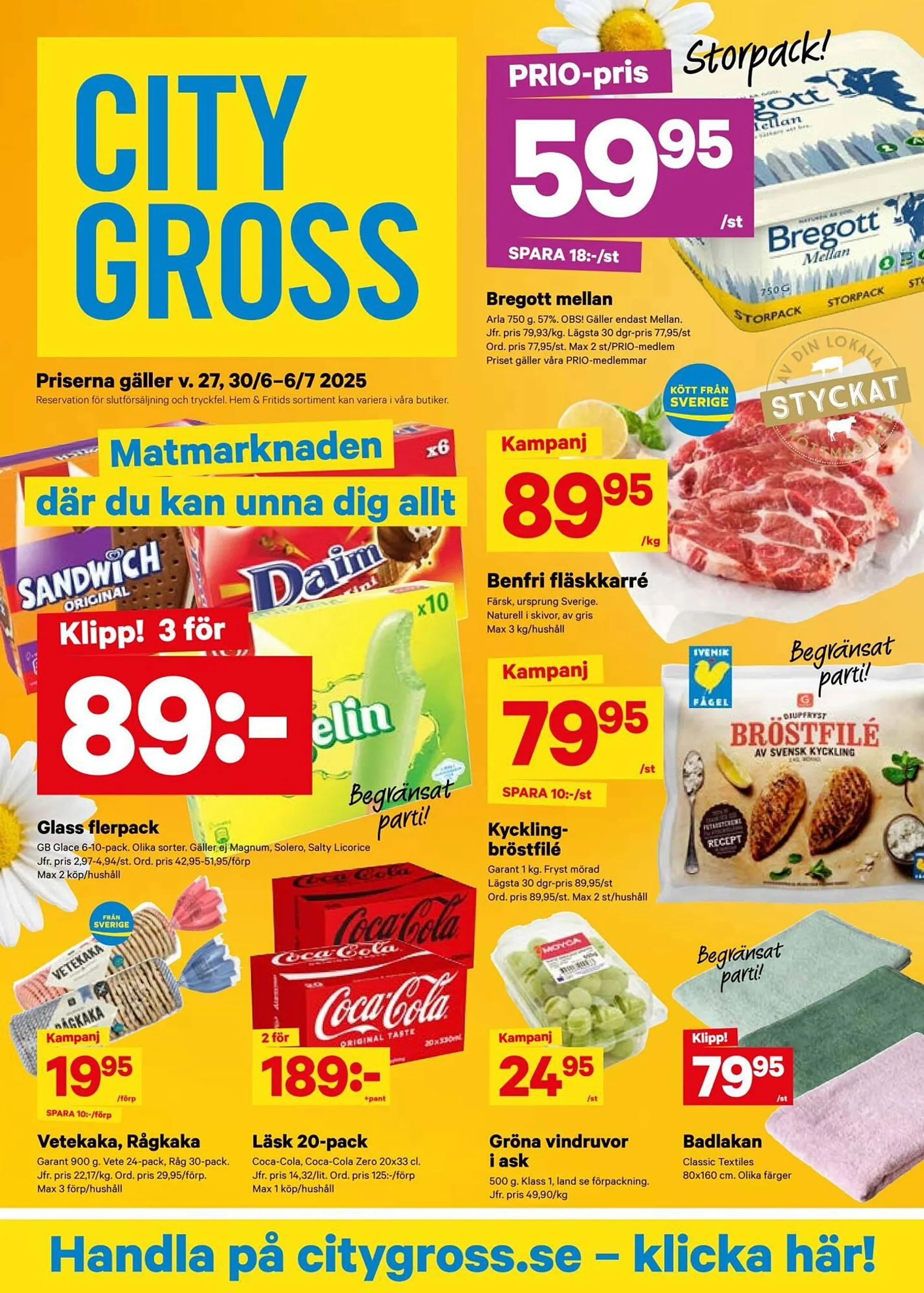 City Gross reklamblad från 30 juni till 6 juli 2025 - Reklamblad sidor 1
