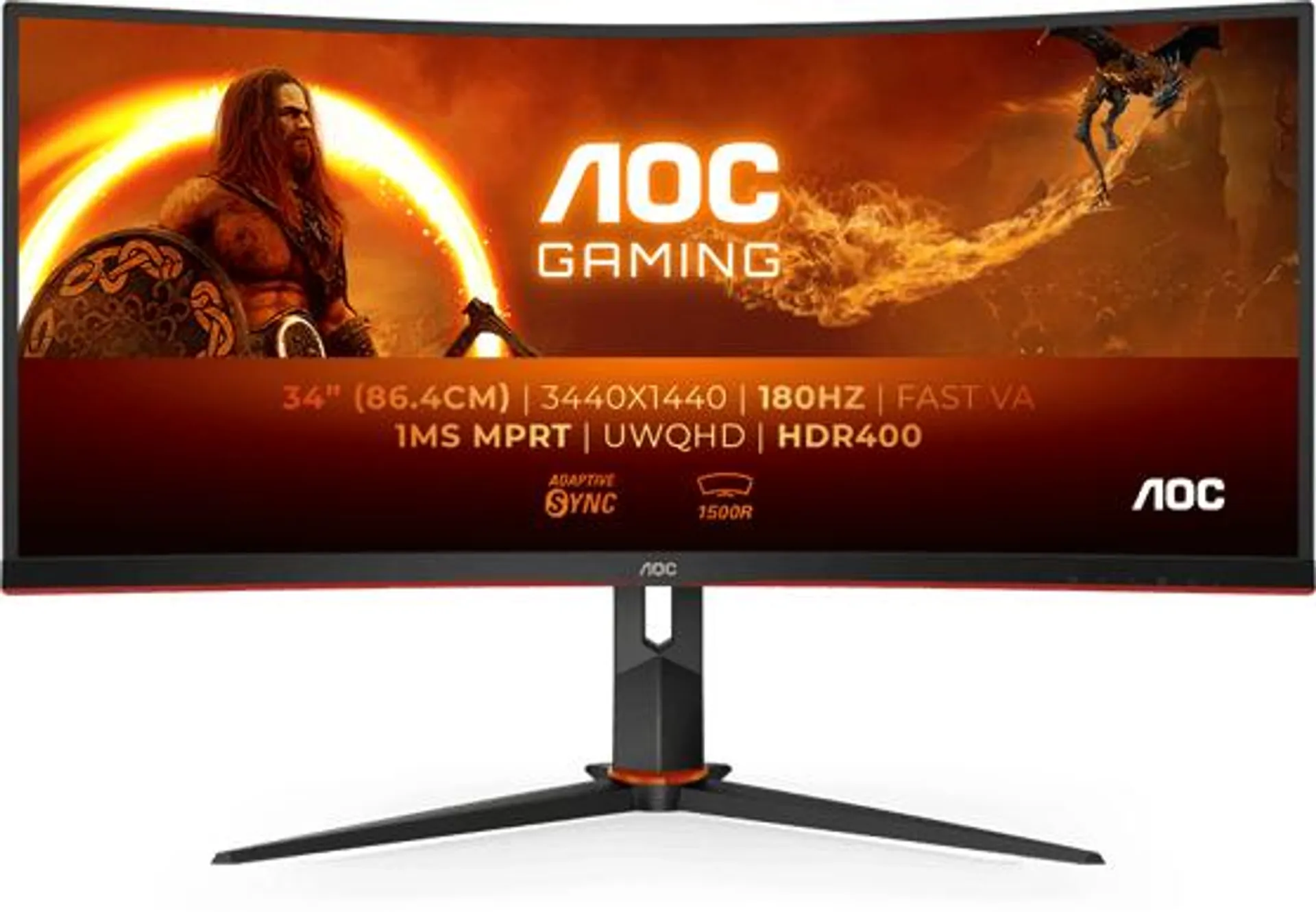 AOC 34" CU34G2XP VA WQHD (1500R) 180 Hz HDR