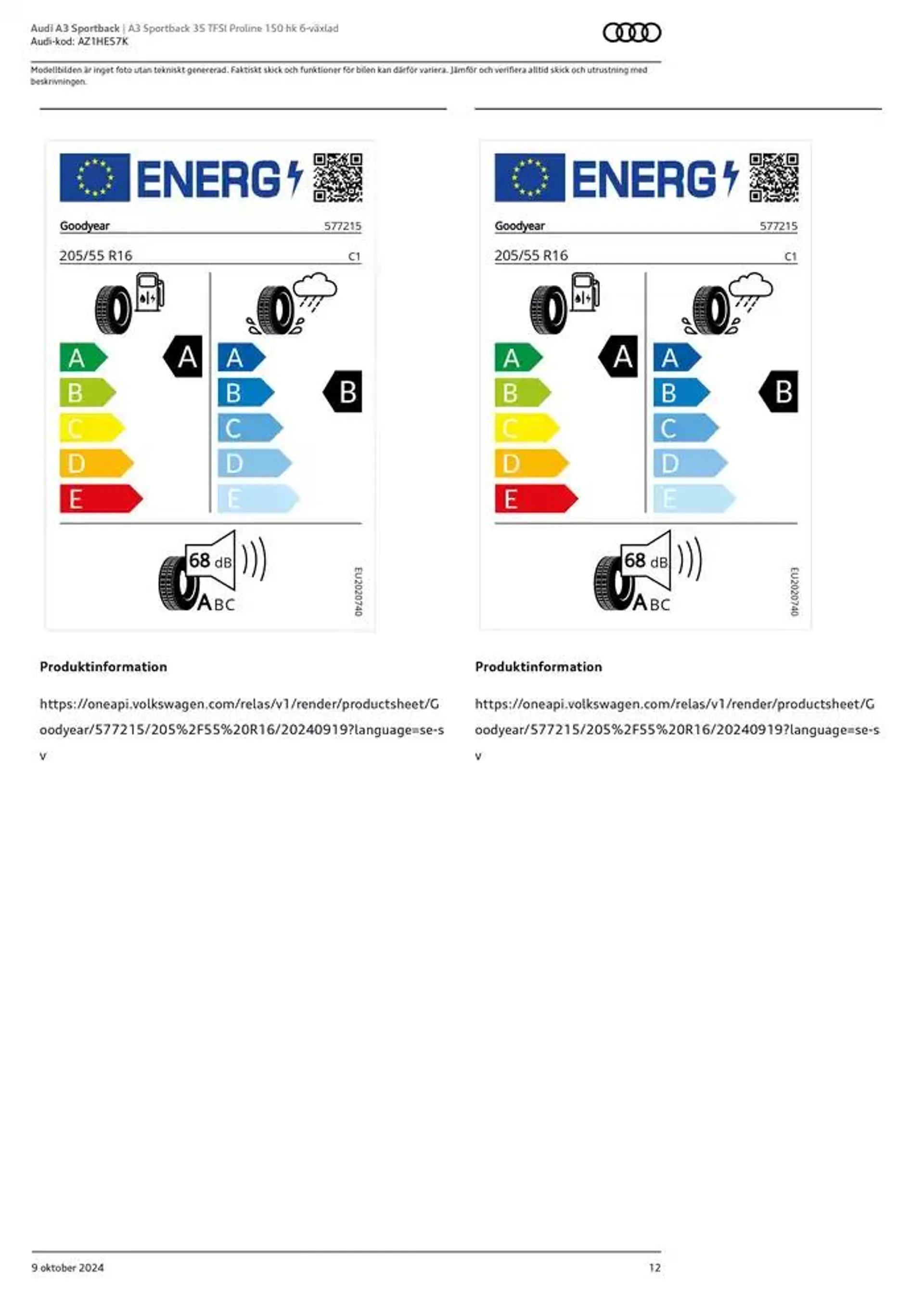 Audi A3 Sportback från 9 oktober till 9 oktober 2025 - Reklamblad sidor 12