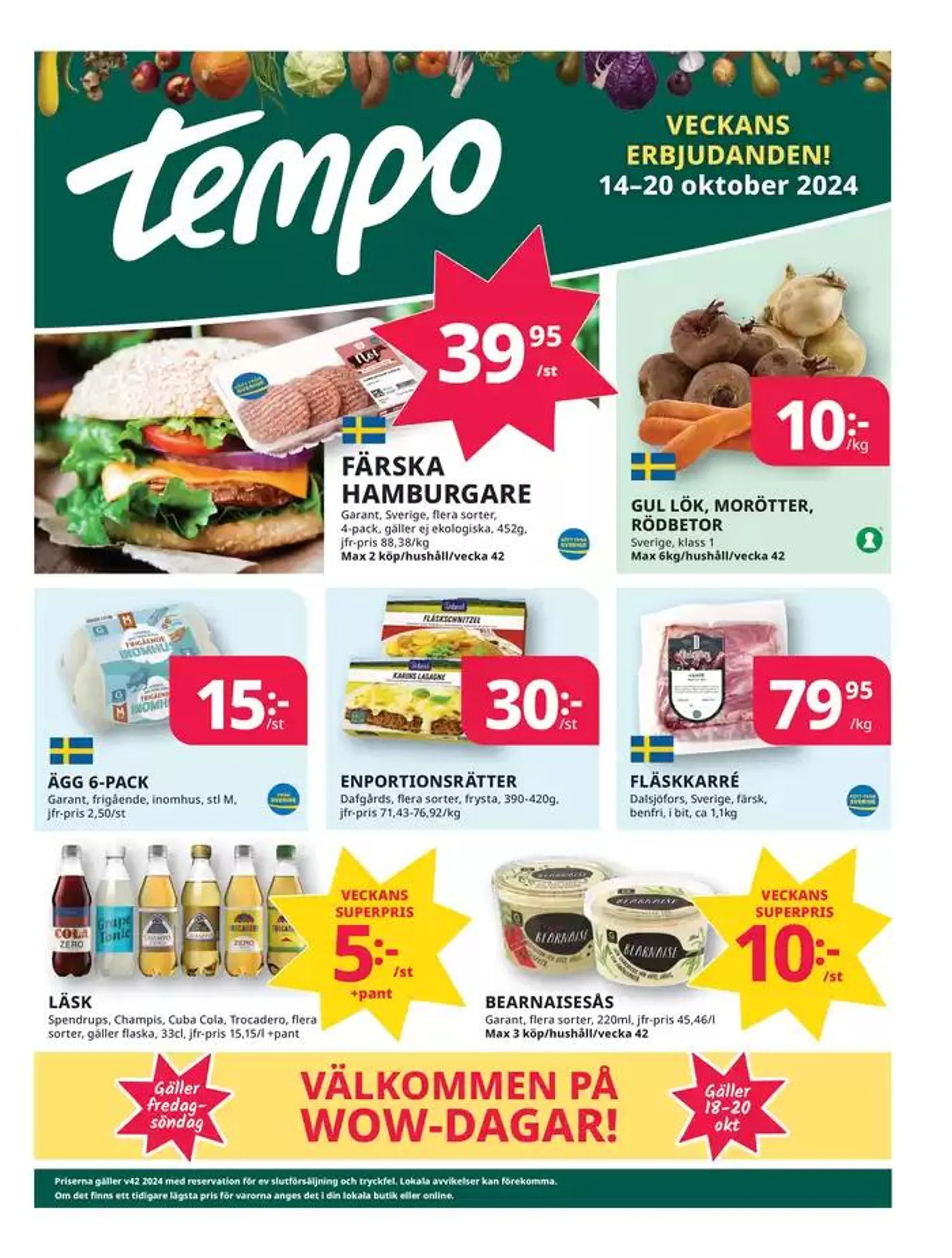 Veckans erbjudanden Tempo från 15 oktober till 29 oktober 2024 - Reklamblad sidor 1