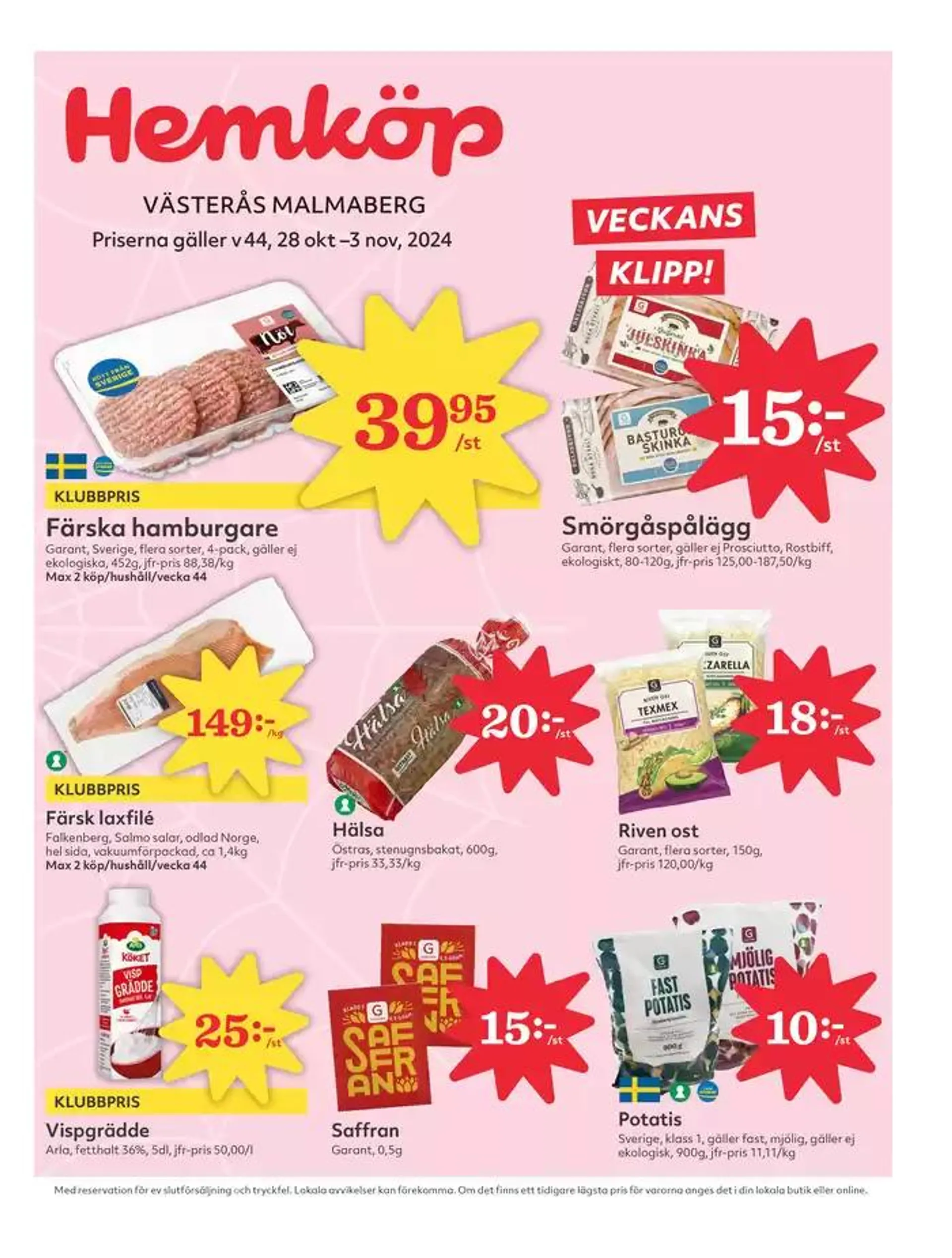 Stort urval av erbjudanden från 28 oktober till 3 november 2024 - Reklamblad sidor 1