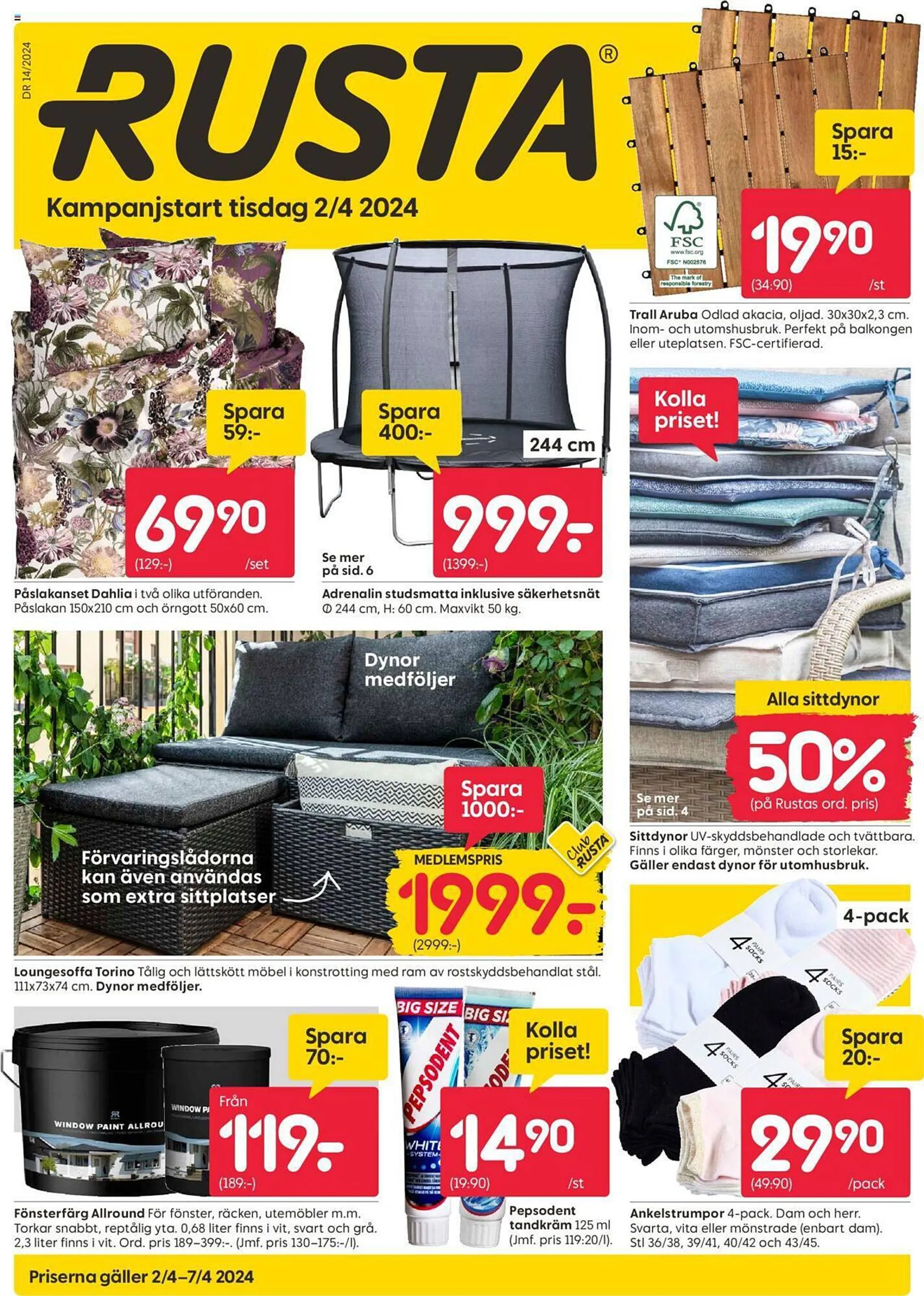 Rusta reklamblad från 2 april till 7 april 2024 - Reklamblad sidor 1