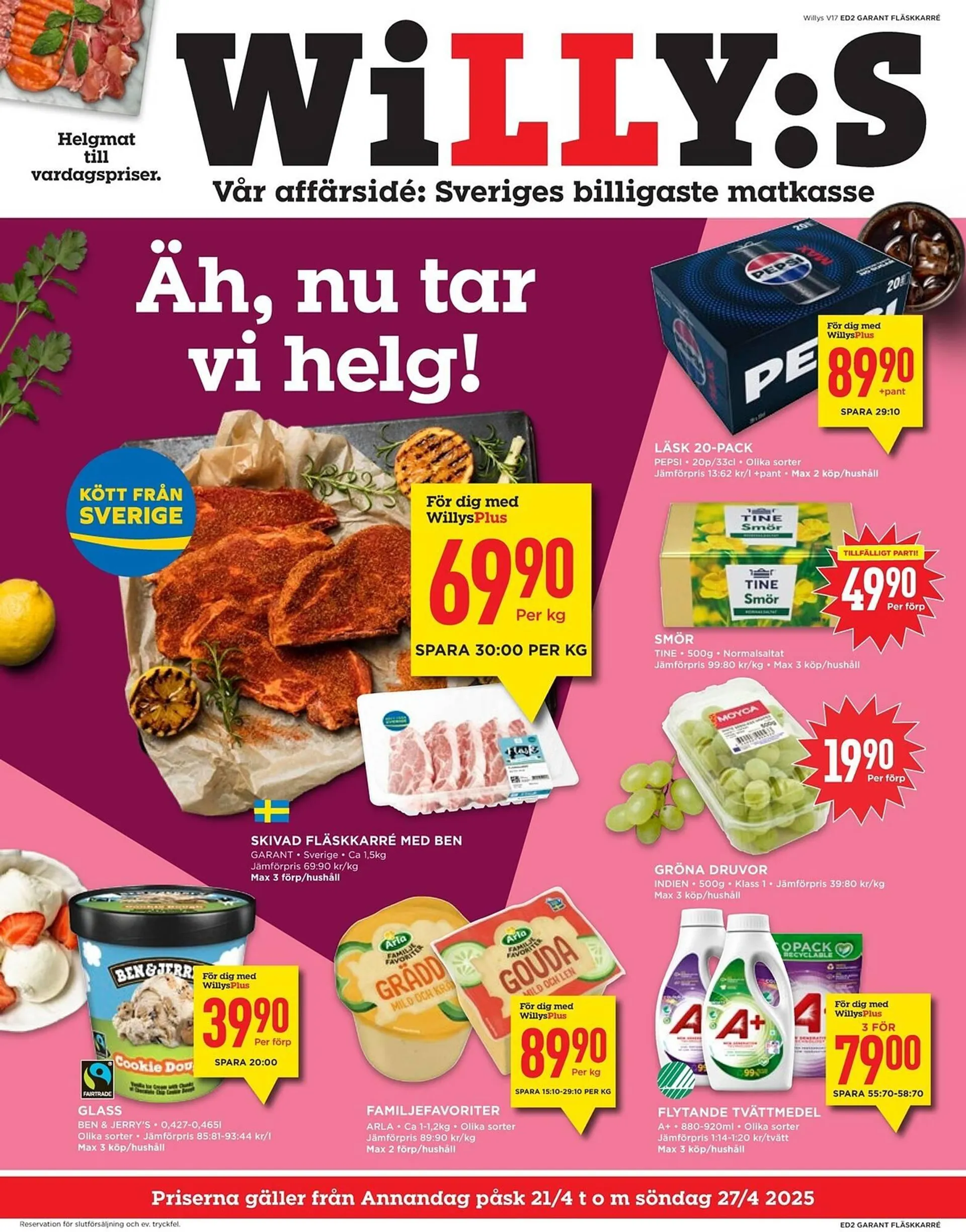 Willys reklamblad från 21 april till 27 april 2025 - Reklamblad sidor 1