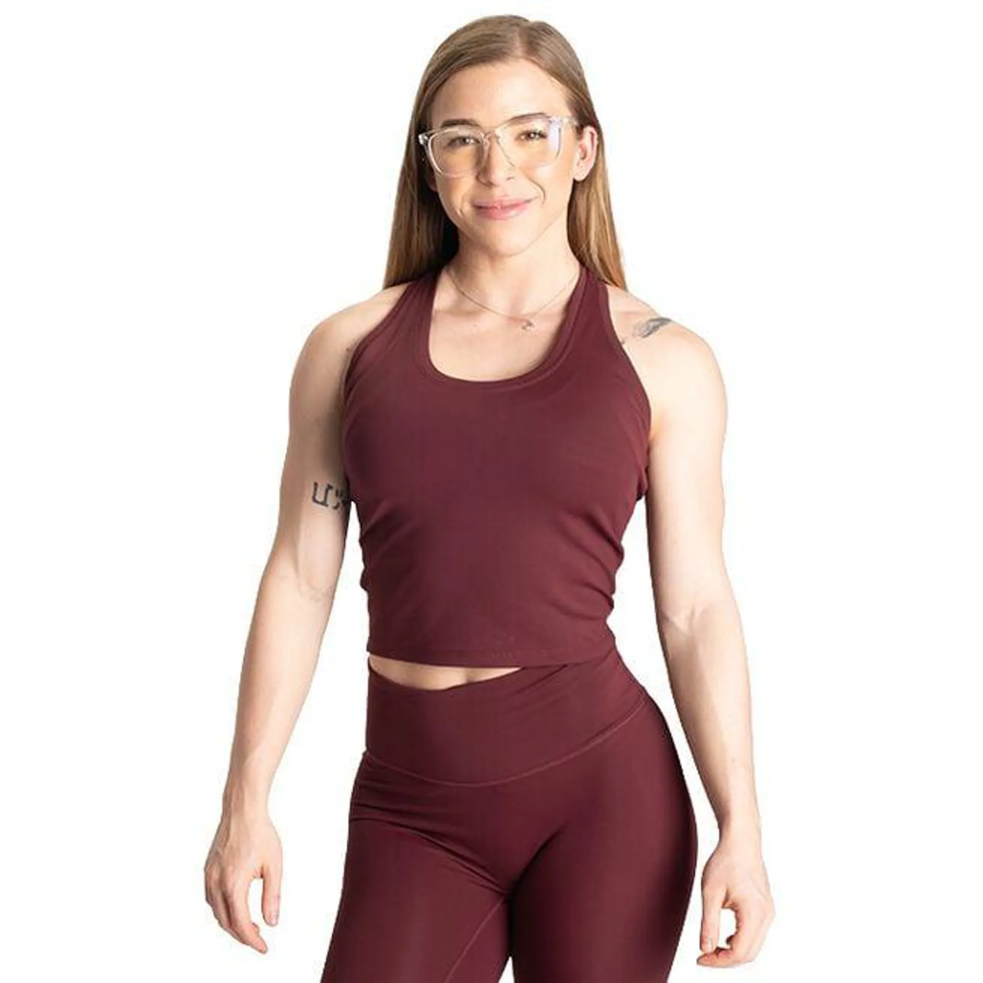 Core Crop T-Back, Maroon