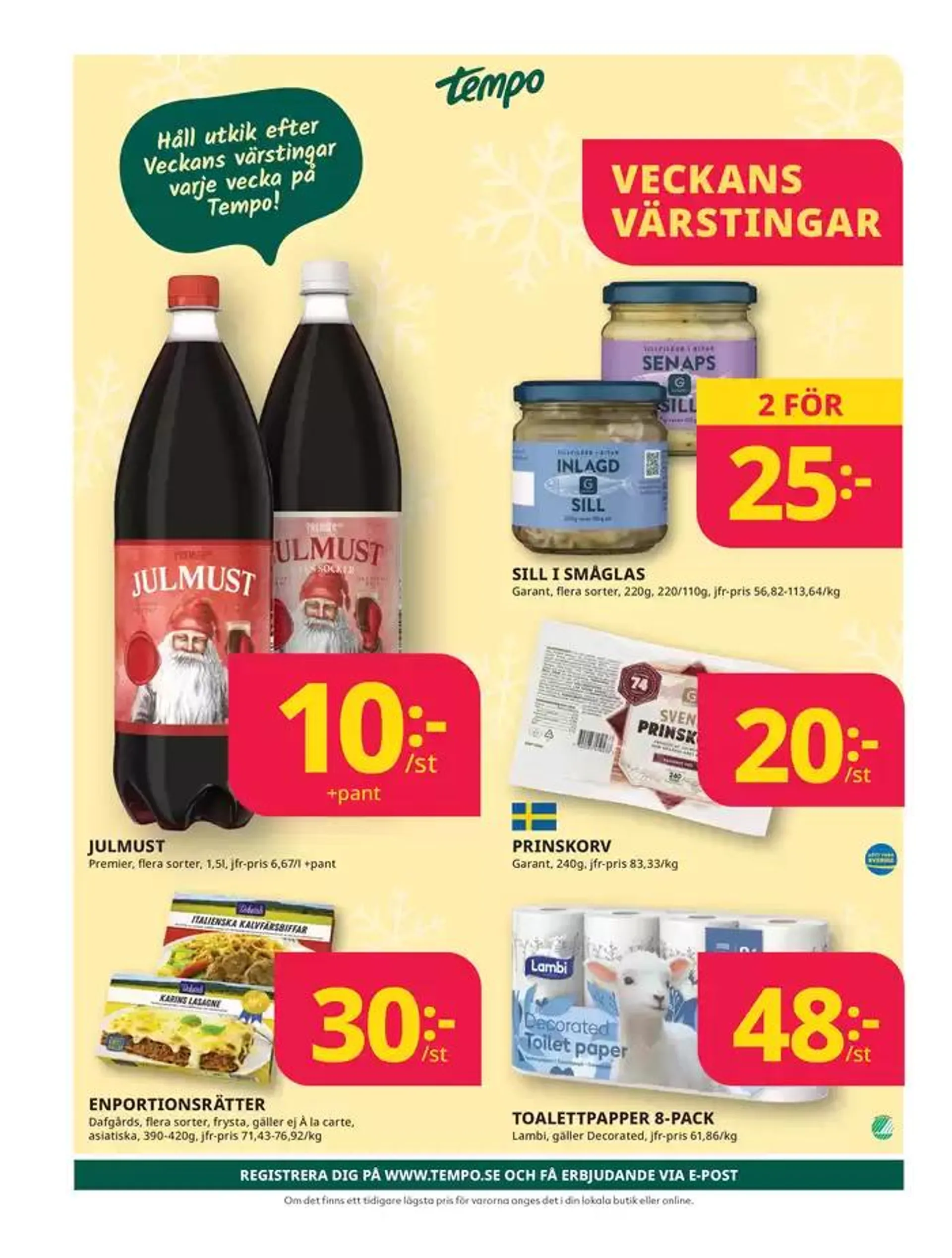 Veckans erbjudanden Tempo från 25 november till 9 december 2024 - Reklamblad sidor 8