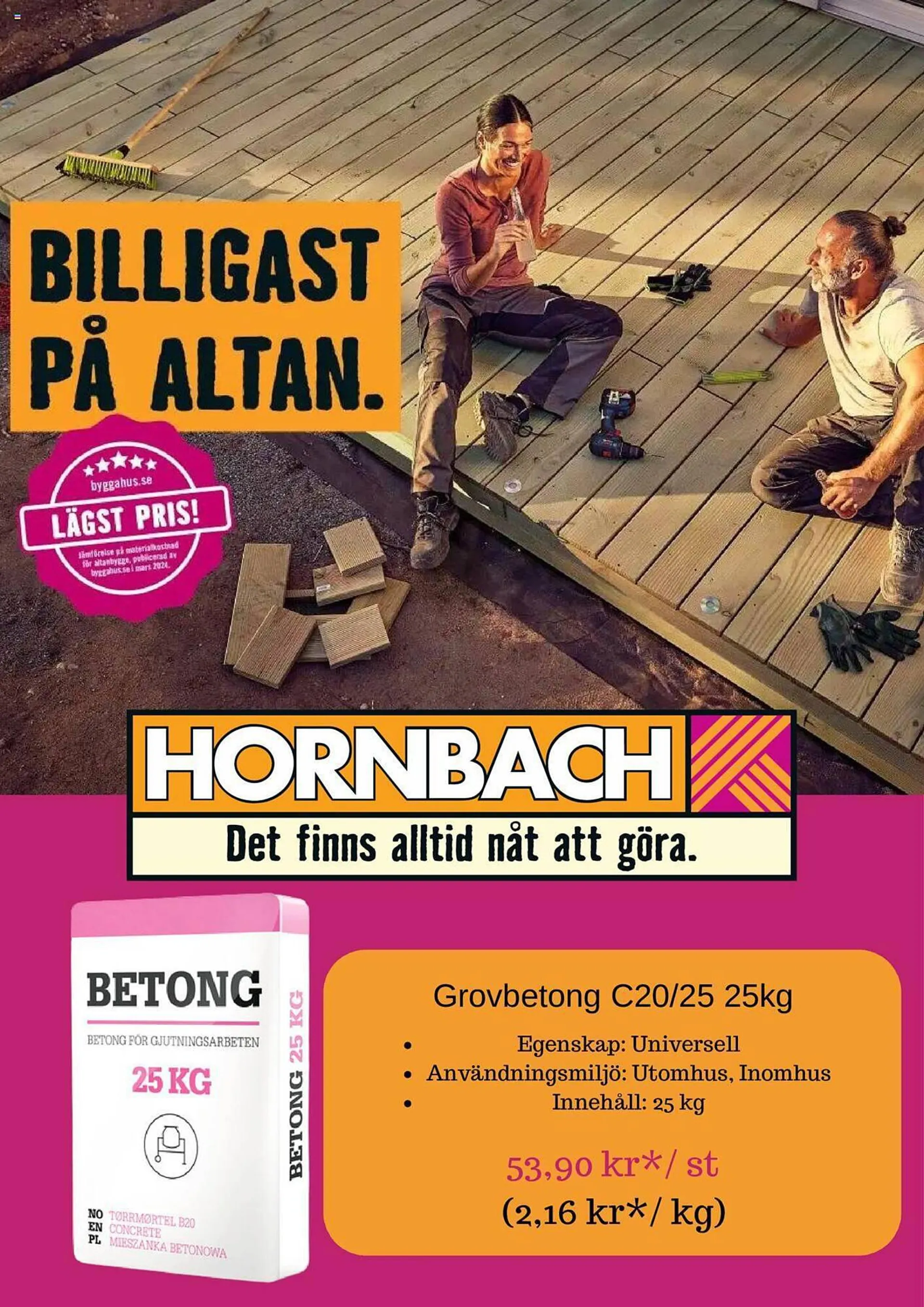 Hornbach reklamblad - 22 mars 3 april 2024