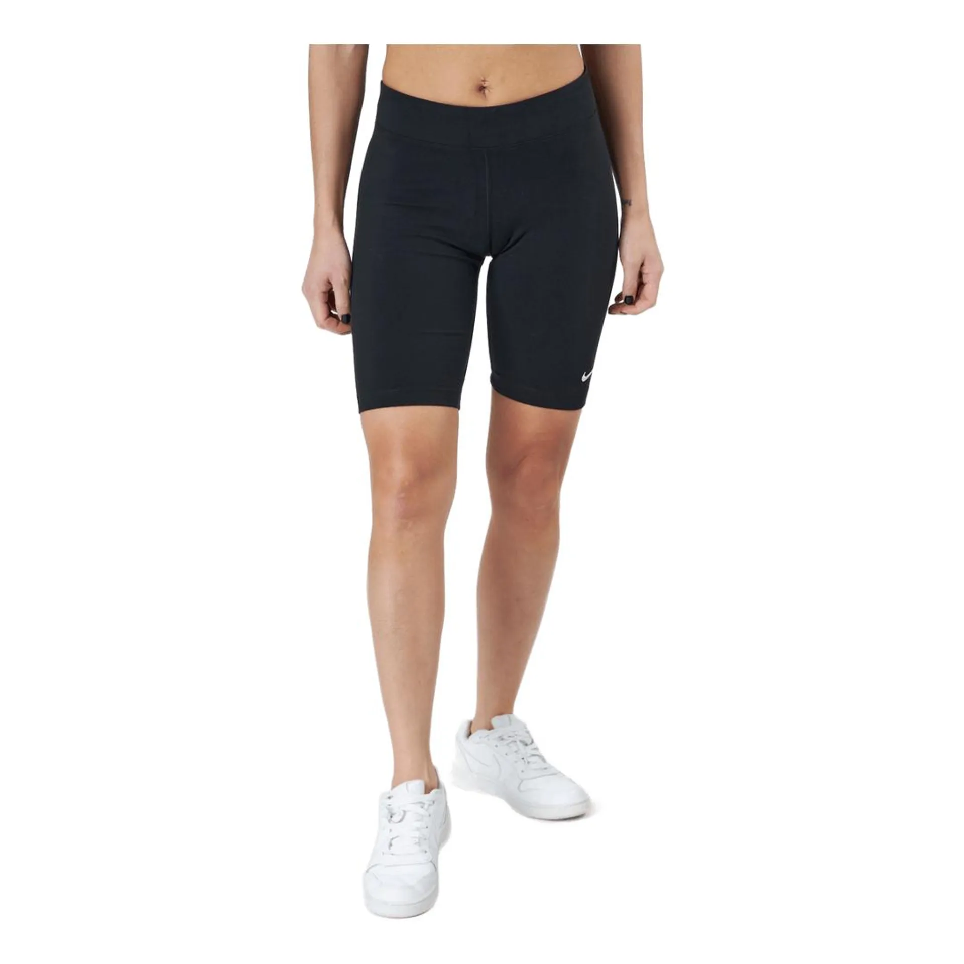 Sportswear Essential Women's Mid-Rise Bike Shorts BLACK/WHITE