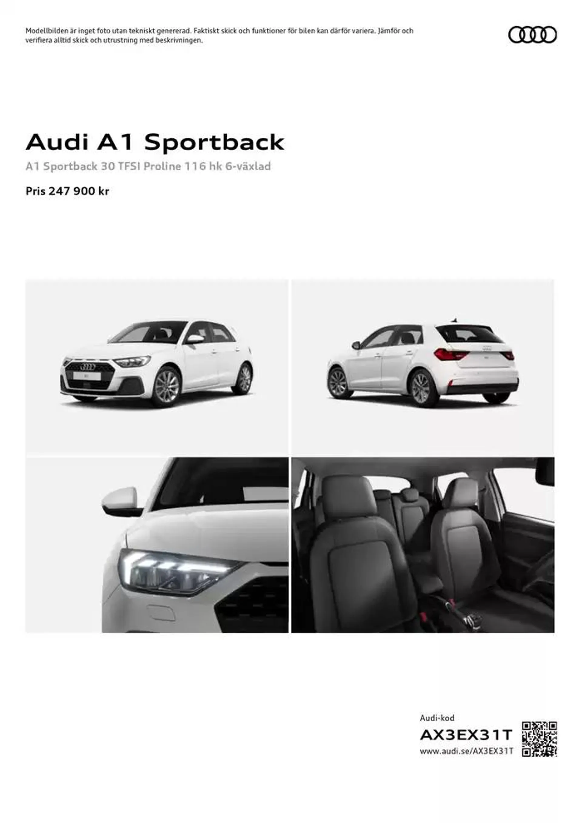 Audi A1 Sportback från 17 oktober till 17 oktober 2025 - Reklamblad sidor 1