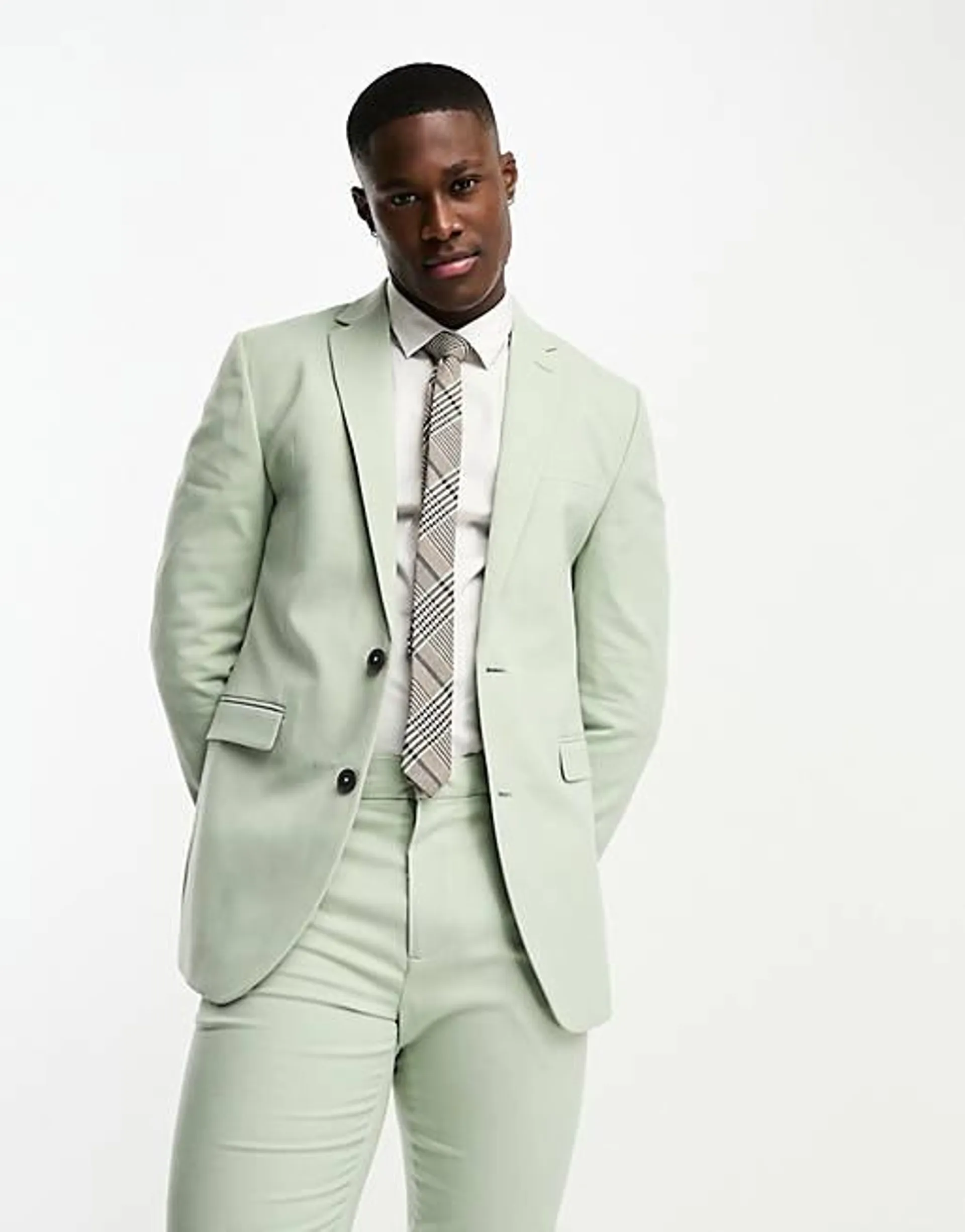 New Look – Ljusgrön, skinny kavaj, del av kostym