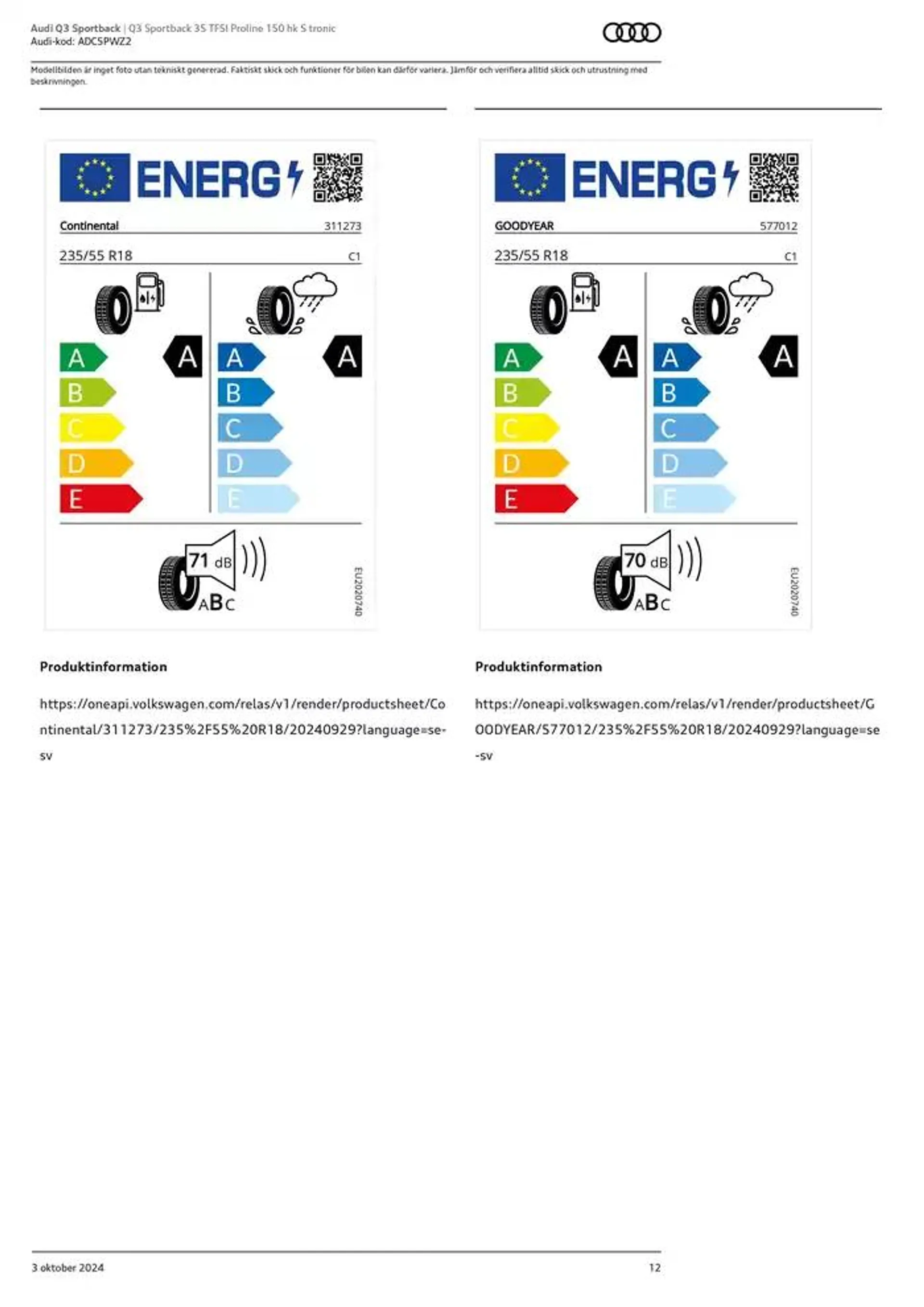 Audi Q3 Sportback från 3 oktober till 3 oktober 2025 - Reklamblad sidor 12