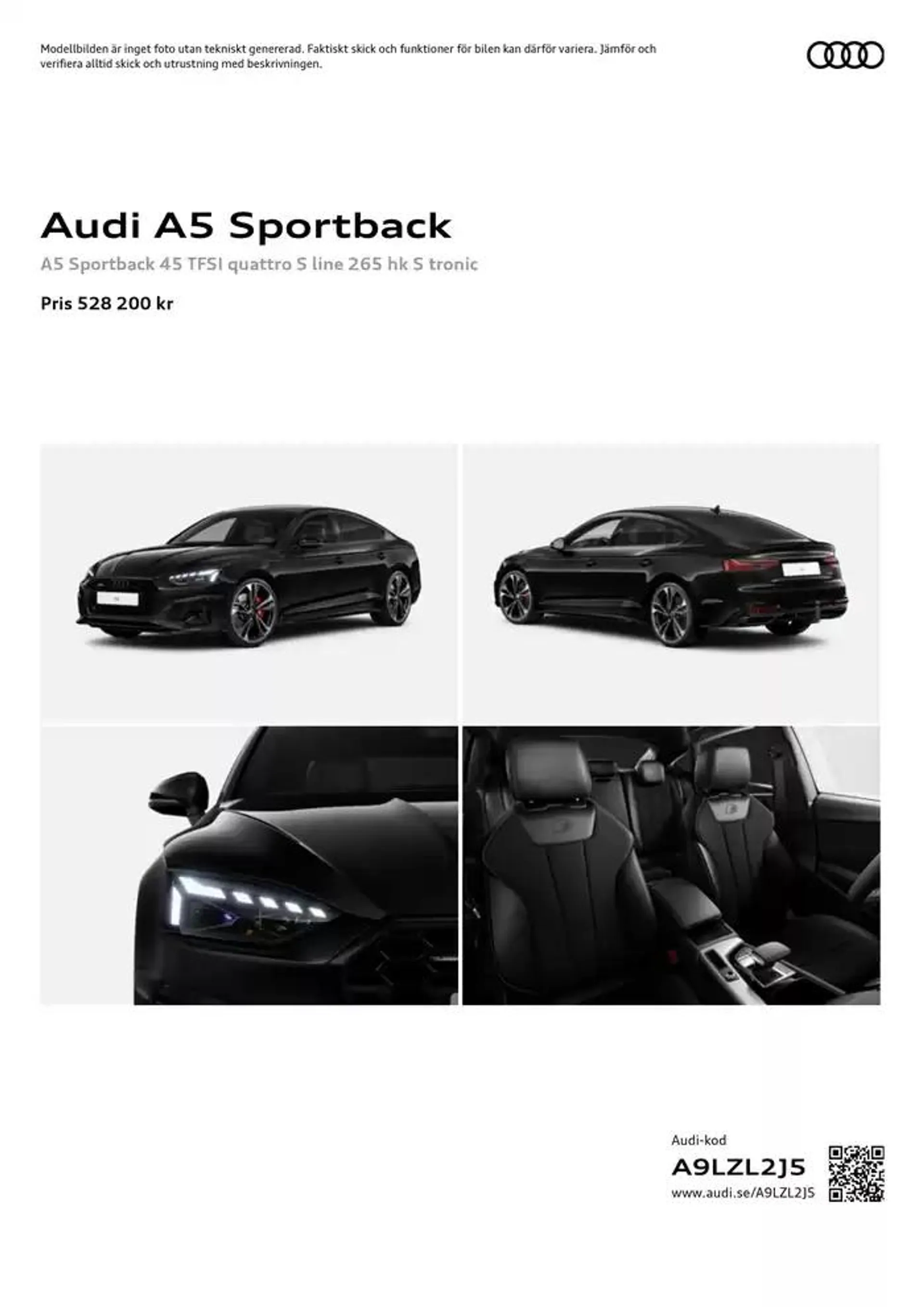 Audi A5 Sportback från 4 november till 4 november 2025 - Reklamblad sidor 1