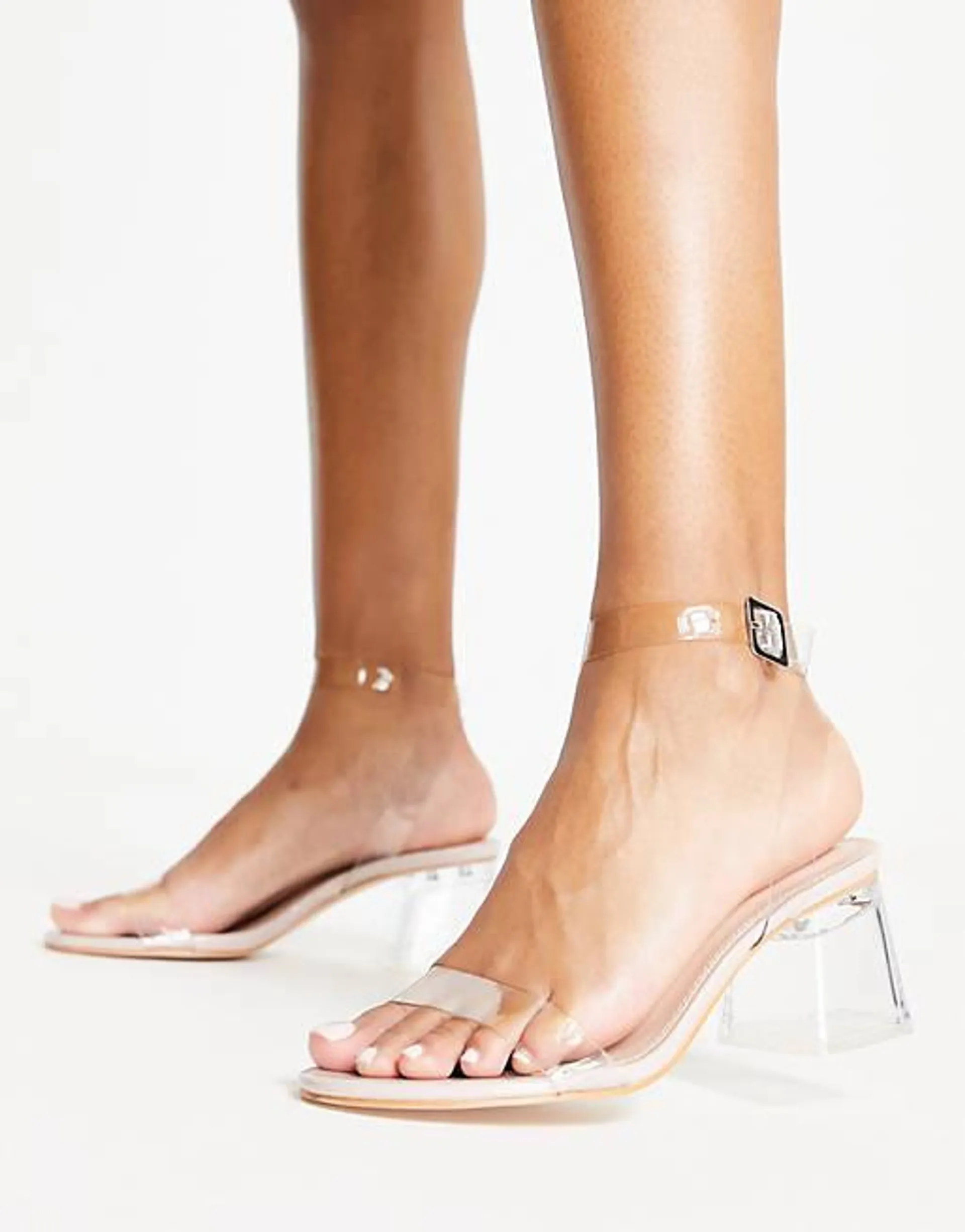 Public Desire – Afternoon – Genomskinliga sandaler med medelhög klack
