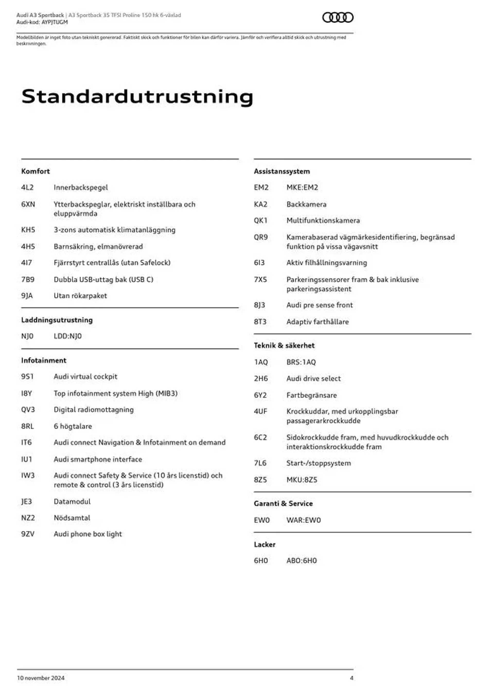 Audi A3 Sportback från 10 november till 10 november 2025 - Reklamblad sidor 4