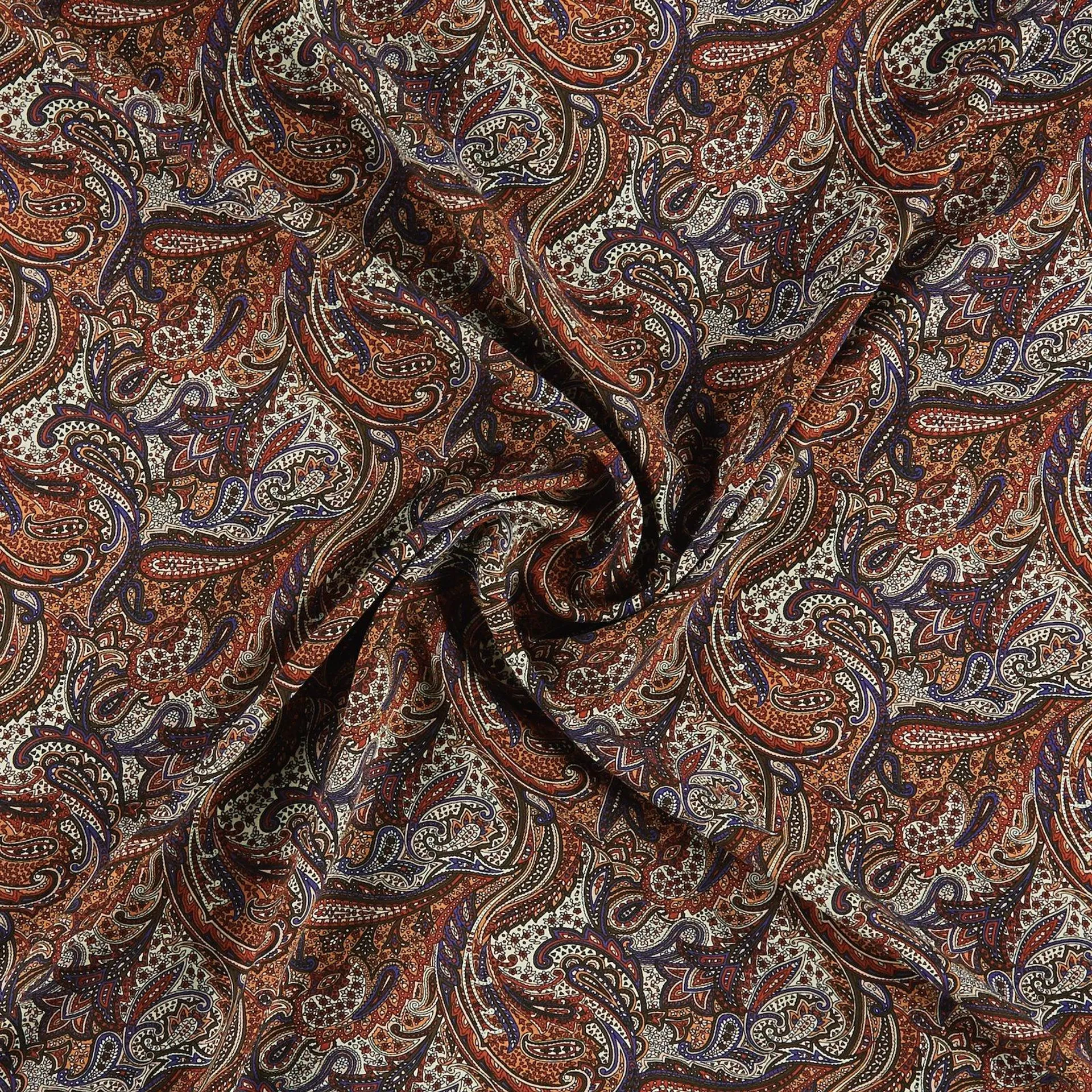 Vävd viscose med terracotta paisley