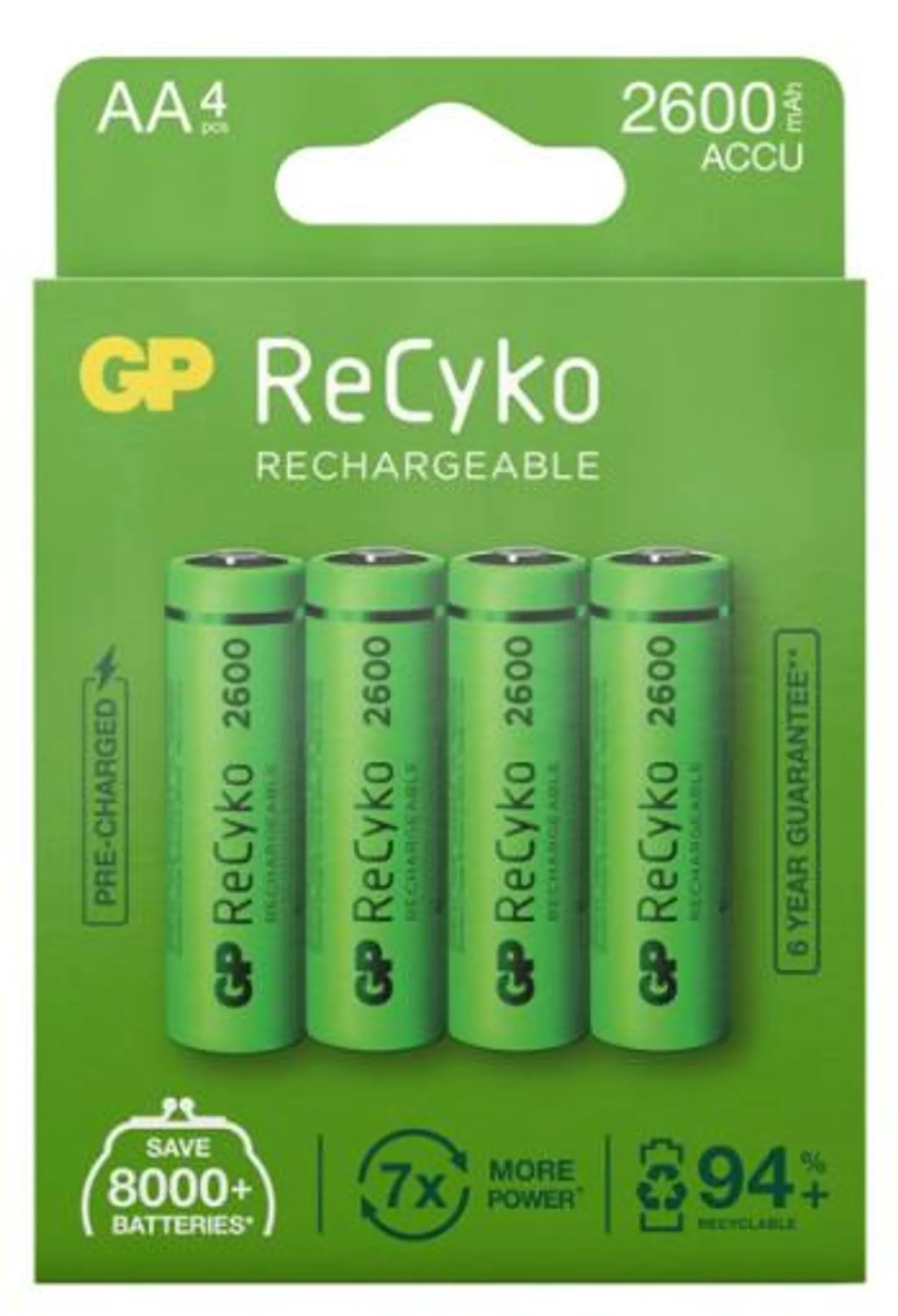 GP - ReCyko Rechargeable Battries 4-pack - AA