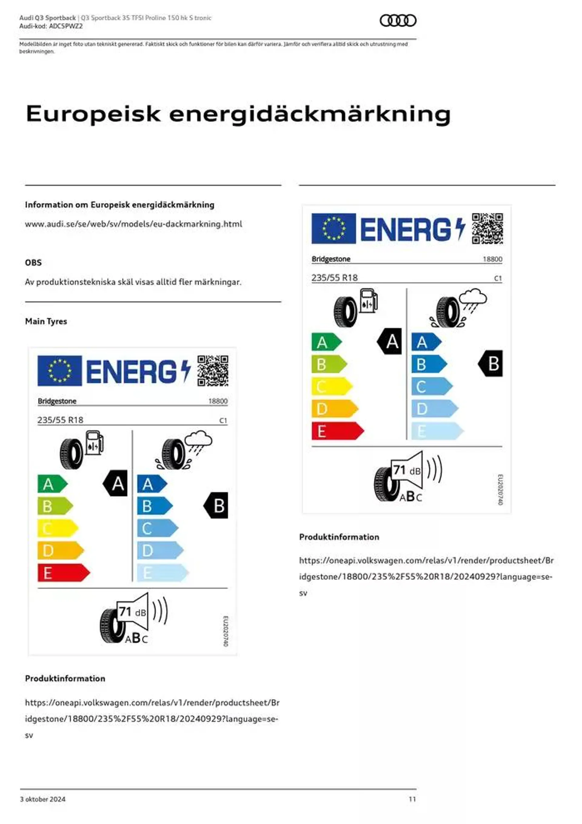 Audi Q3 Sportback från 3 oktober till 3 oktober 2025 - Reklamblad sidor 11