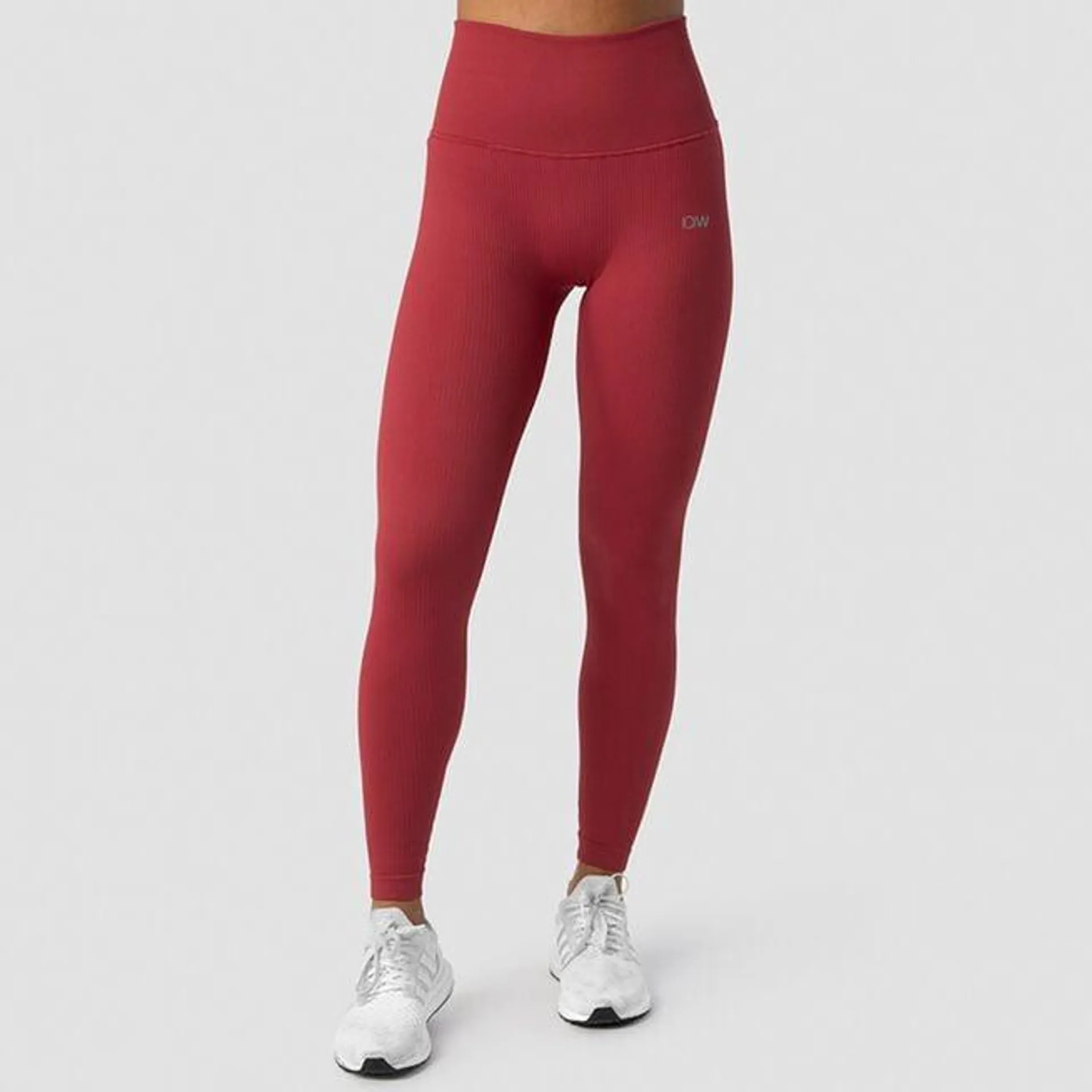 Ribbed Define Seamless Pocket Tights, Autumn Red