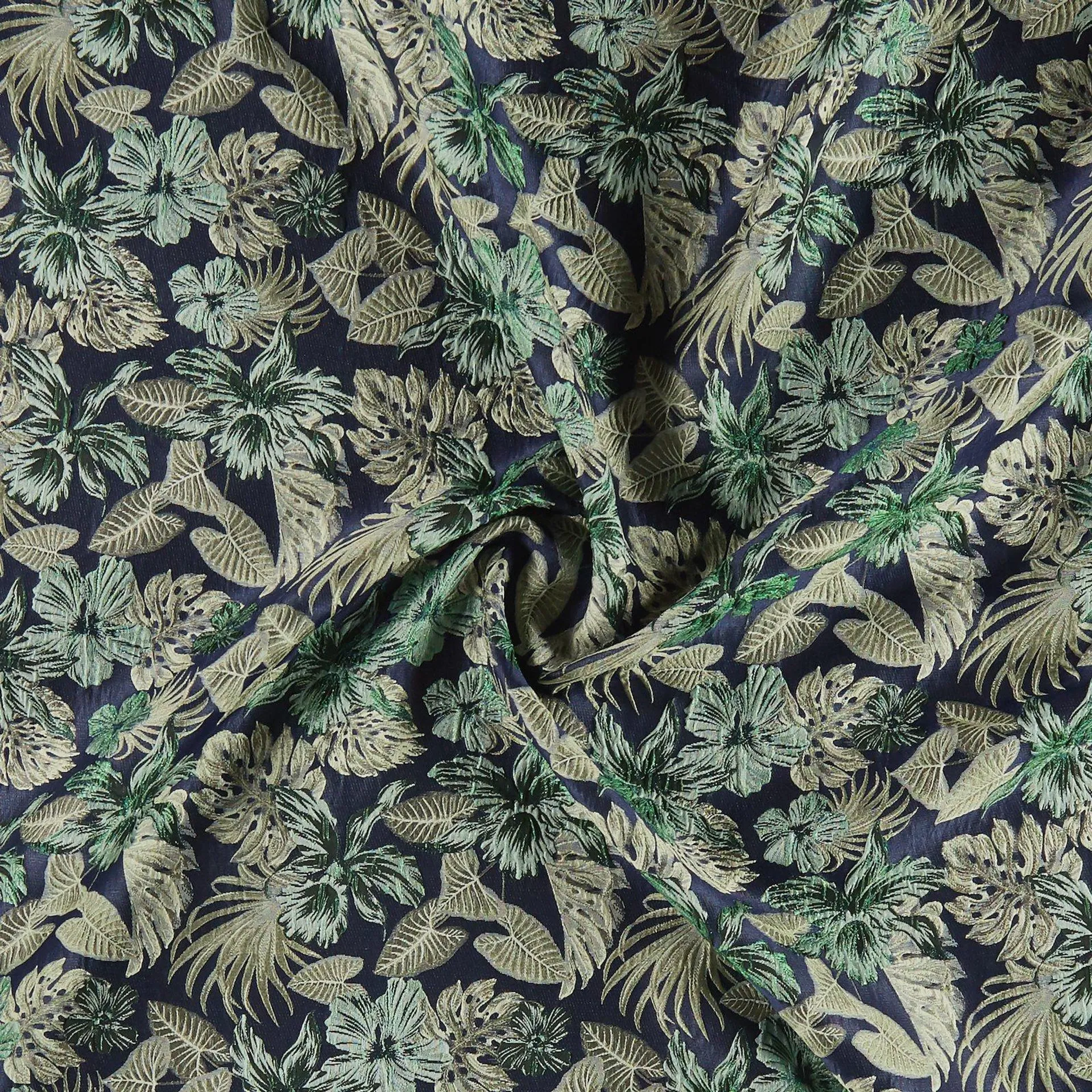 Vävd jacquard med blommor/blad mönster