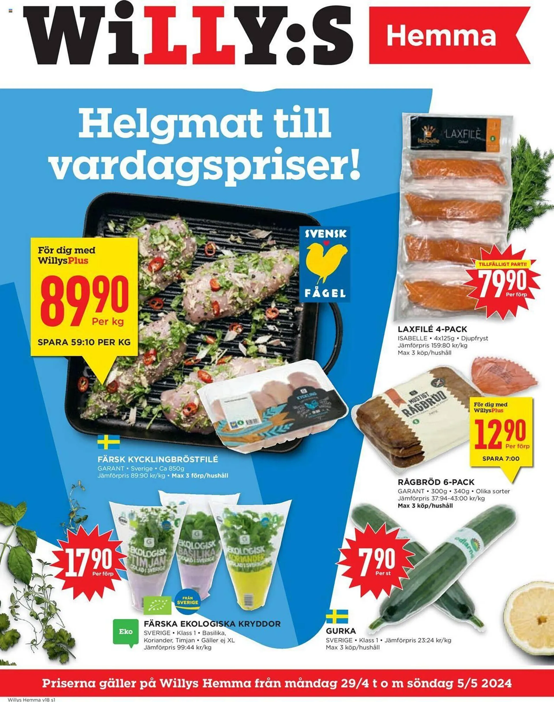 Willys reklamblad från 29 april till 5 maj 2024 - Reklamblad sidor 1