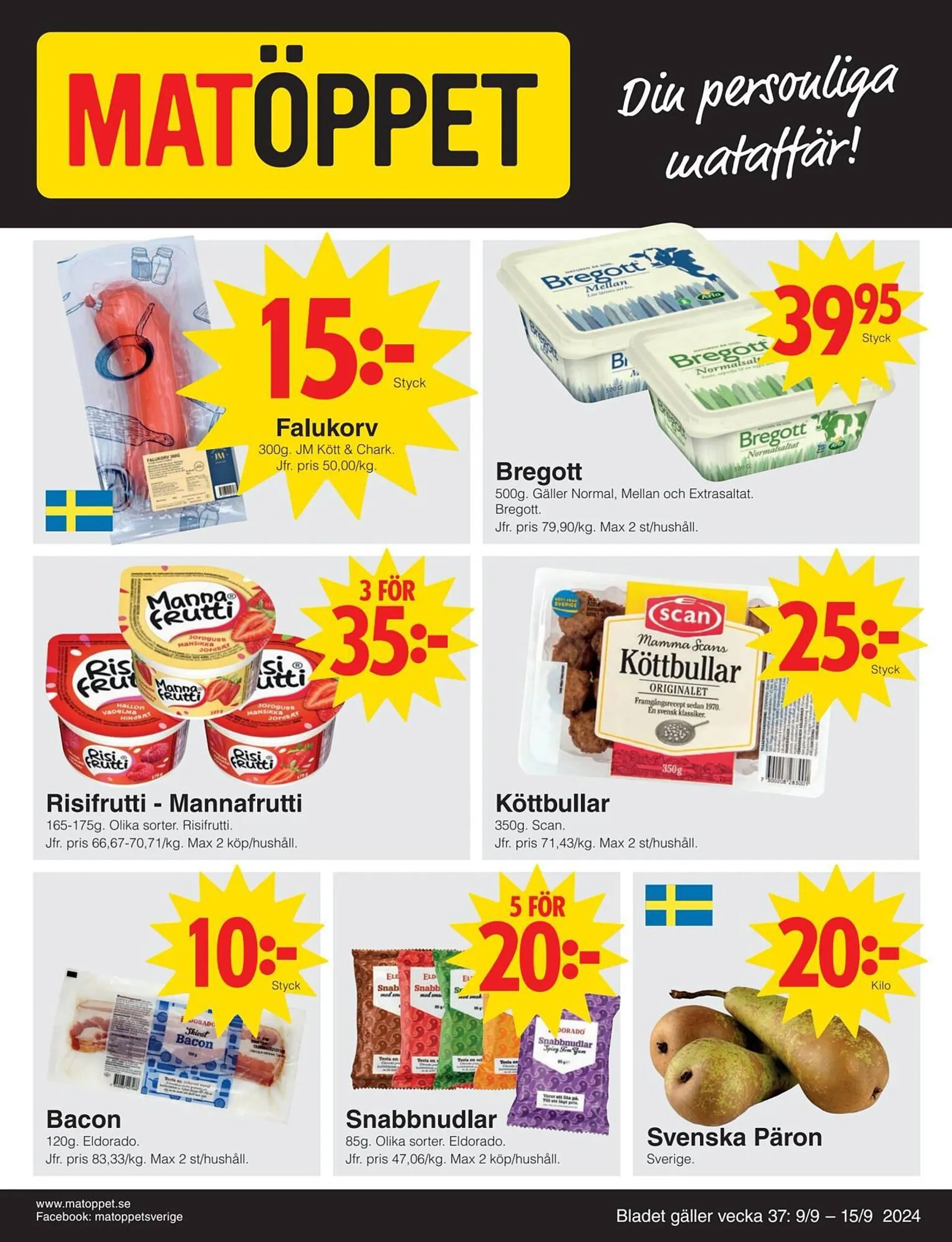 Matöppet reklamblad - 1