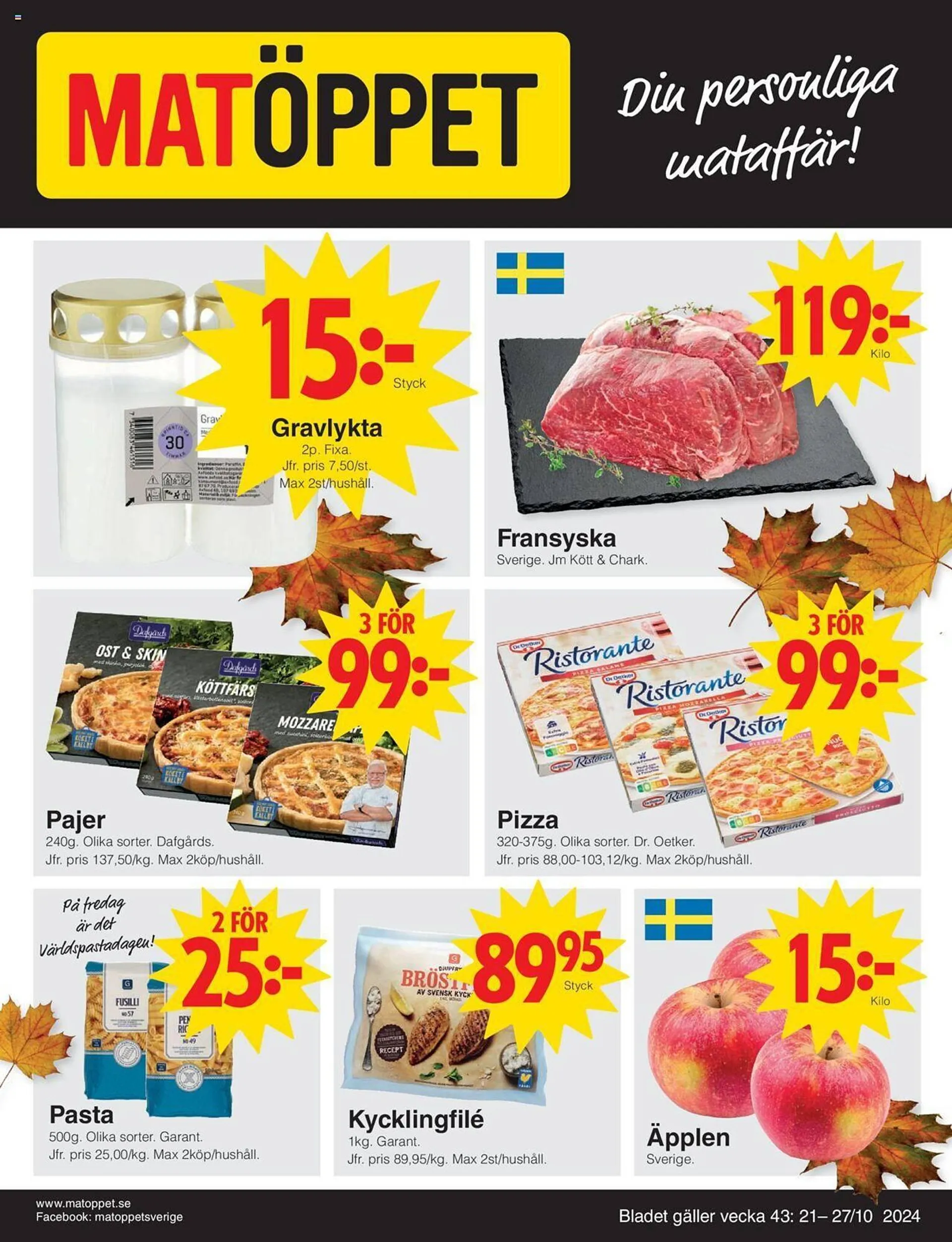 Matöppet reklamblad - 1