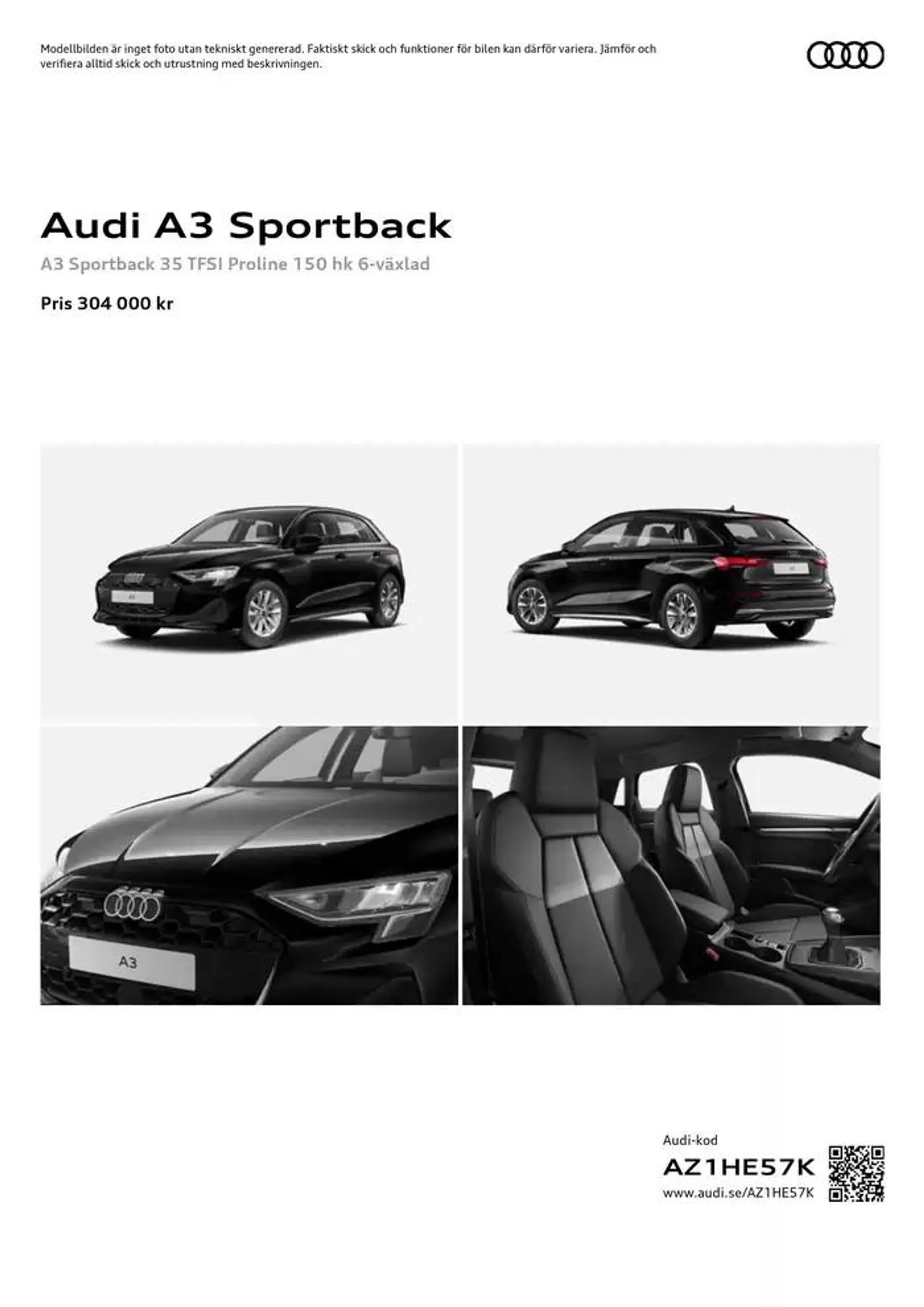 Audi A3 Sportback från 9 oktober till 9 oktober 2025 - Reklamblad sidor 1