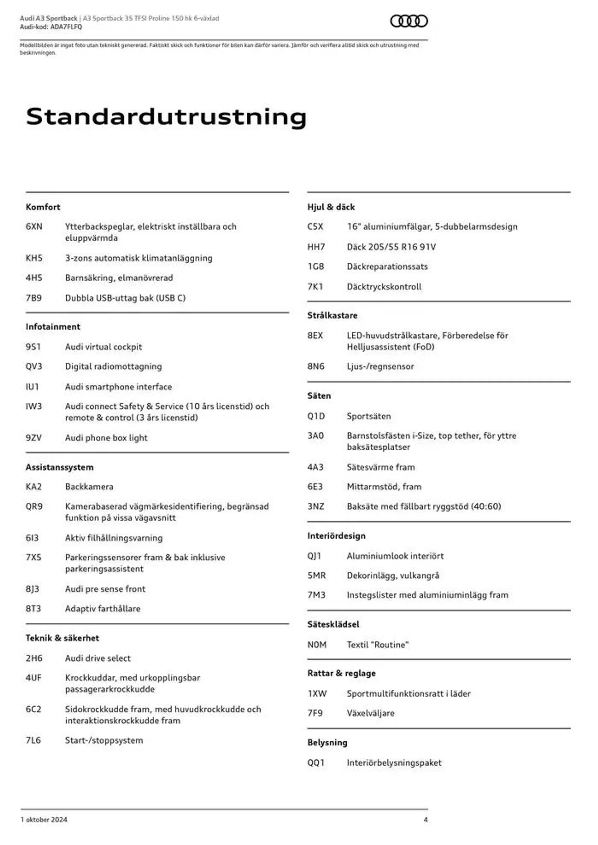 Audi A3 Sportback från 1 oktober till 1 oktober 2025 - Reklamblad sidor 4