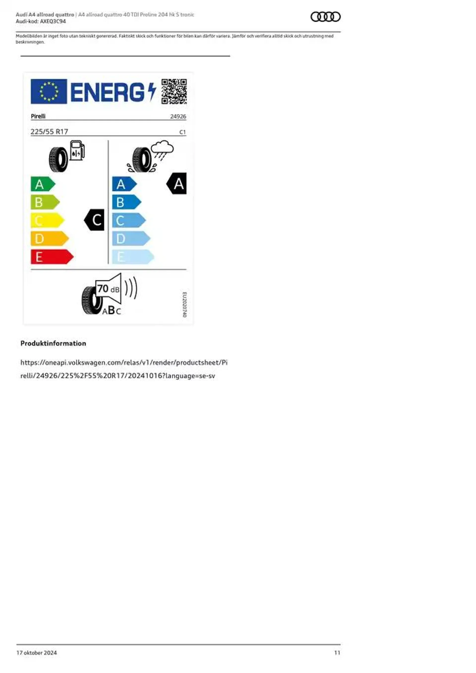 Audi A4 allroad quattro från 17 oktober till 17 oktober 2025 - Reklamblad sidor 11