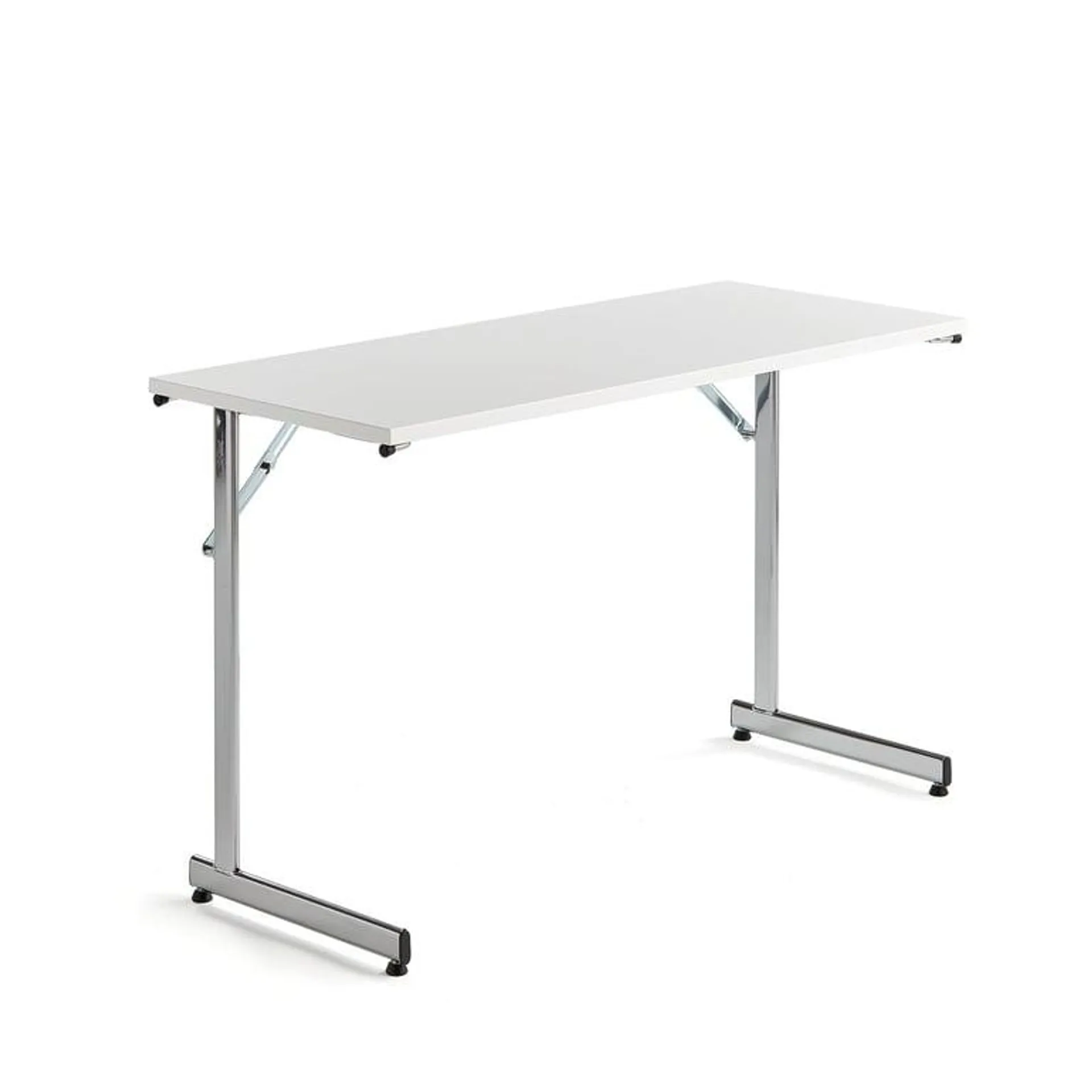 Fällbart, 1200x500 mm, vit laminat, krom