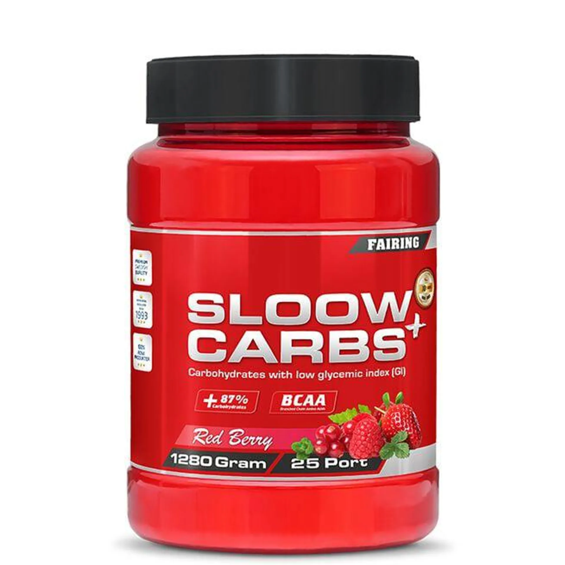Sloow Carbs +, 1280 g Red Berry