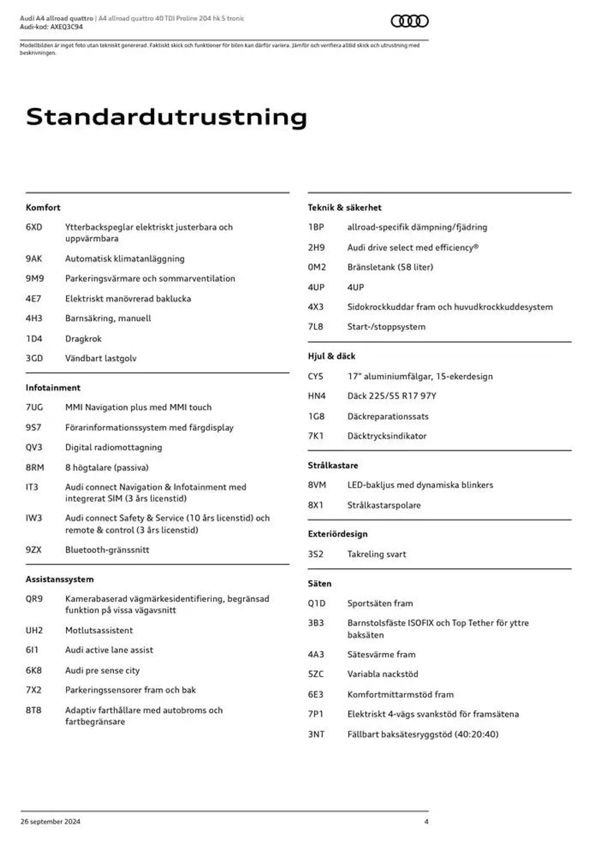 Audi A4 allroad quattro från 26 september till 26 september 2025 - Reklamblad sidor 4