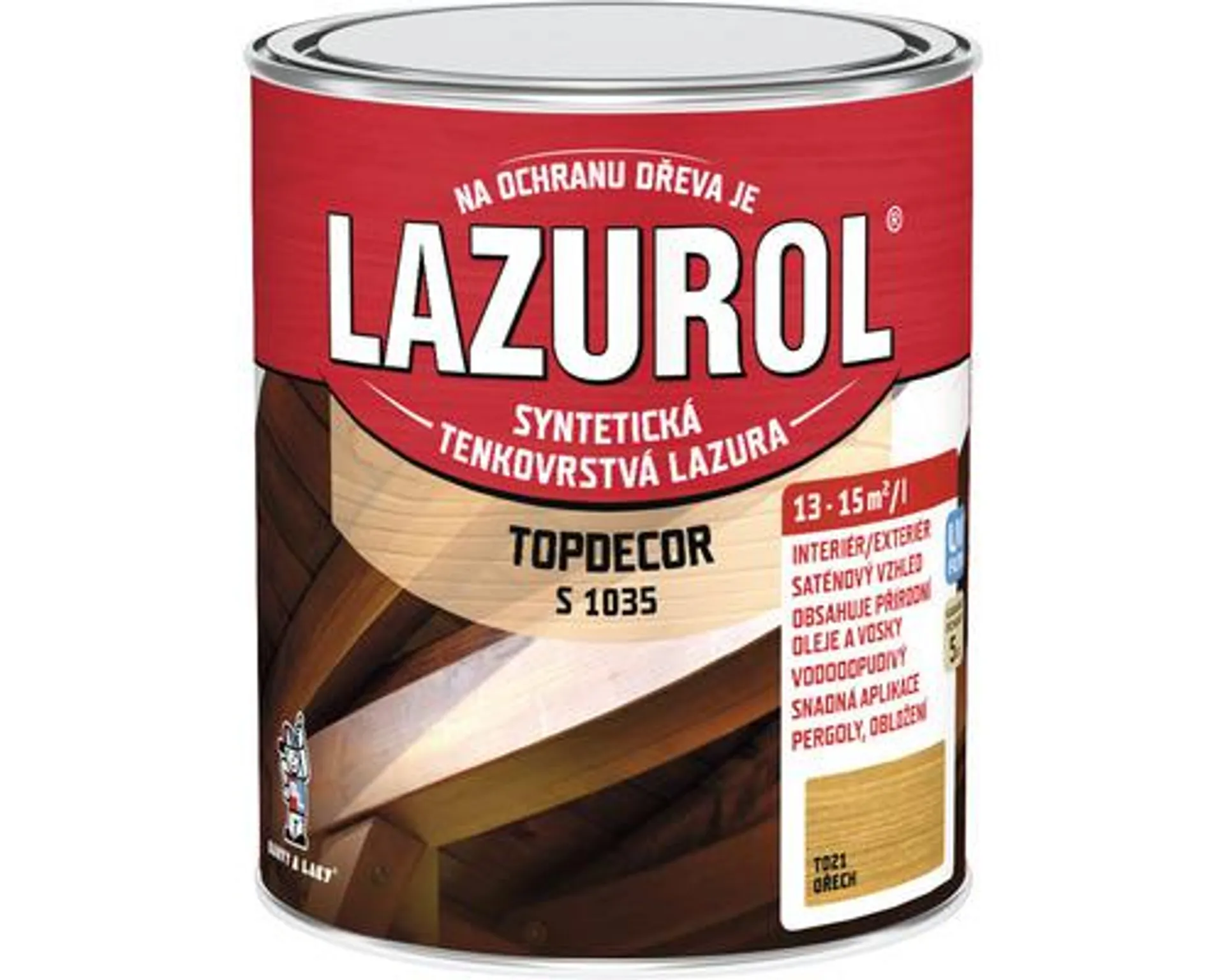 Lazúra na drevo Lazurol Topdecor S1035 T21 orech 0,75 l