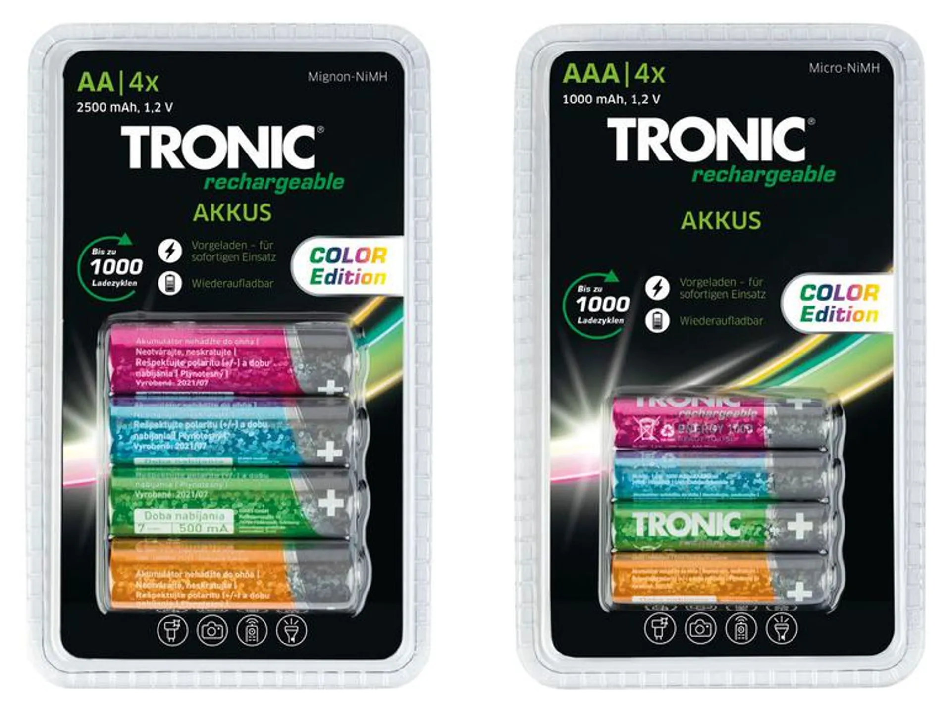TRONIC® Batérie Ni-MH Ready 2 Use Color, 4 kusy