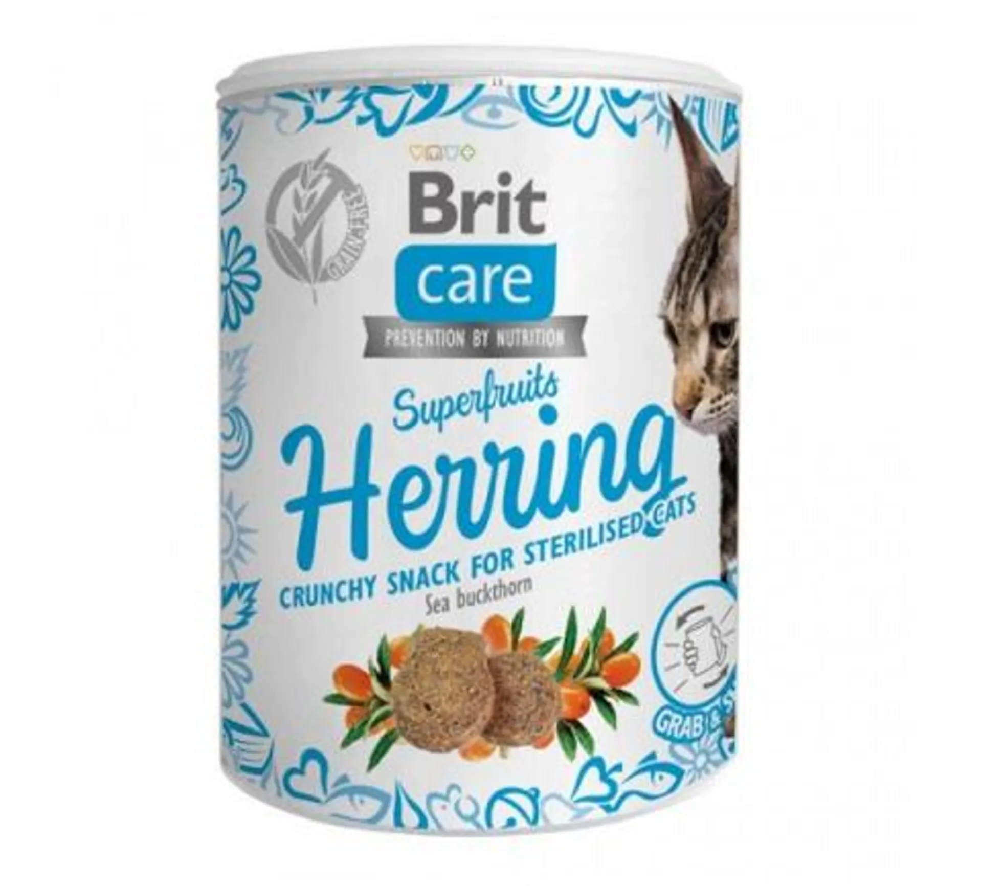 Brit Care snack pre mačky Superfruits Herring 100 g