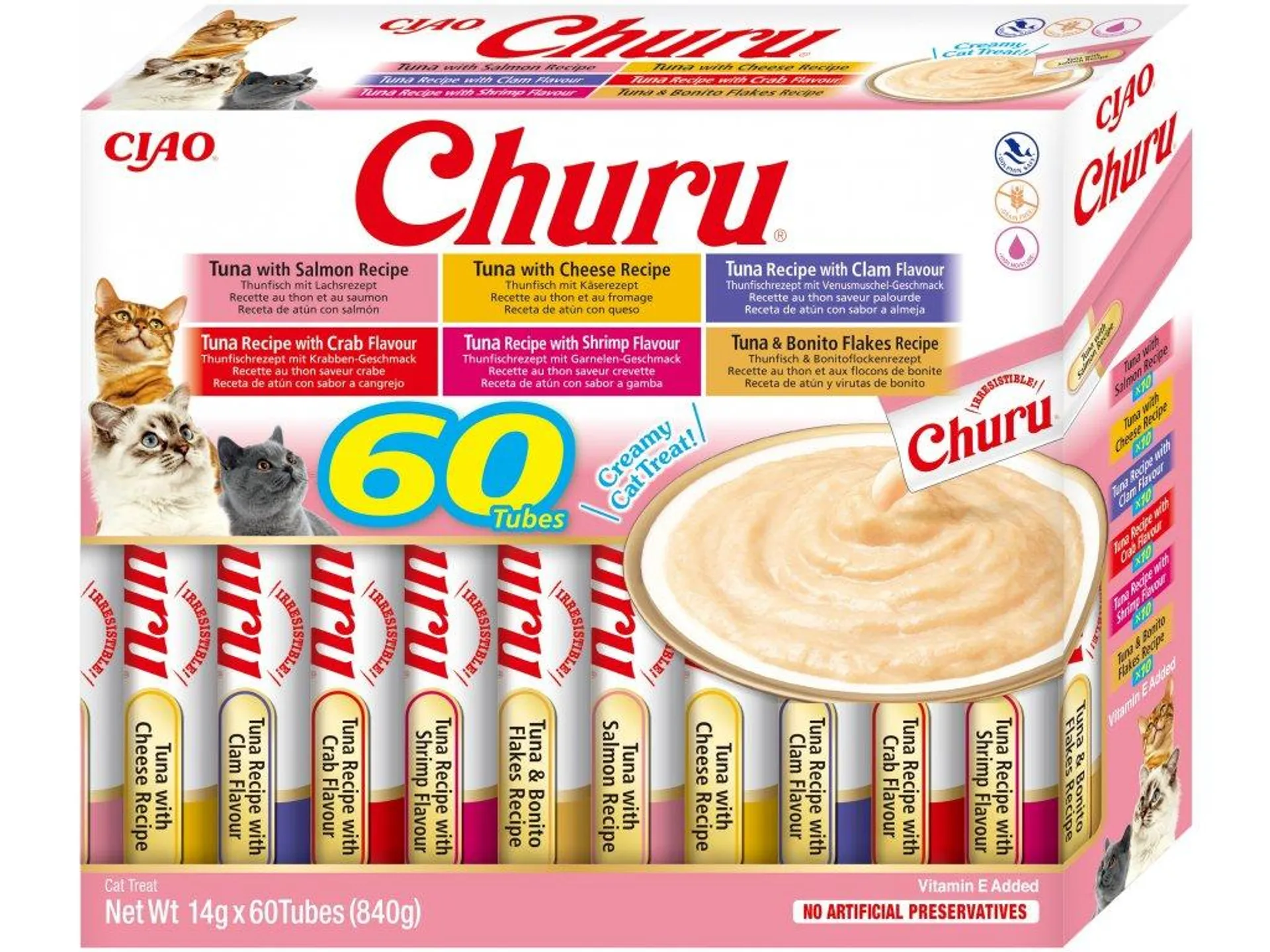 Churu cat mäsové pyré mix - tuniak 840g (BAL.)