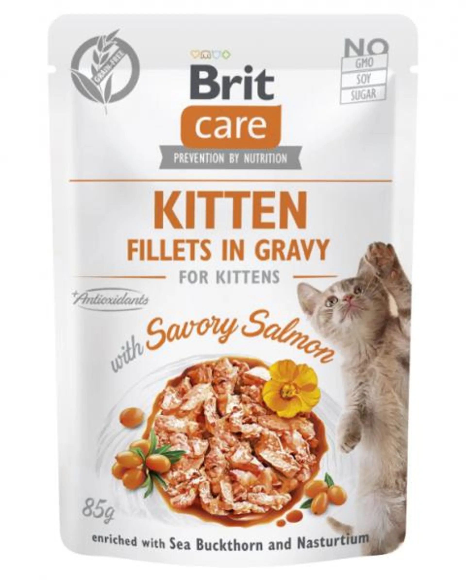 Brit Care kapsičky kitten filet v omáčke losos 85 g