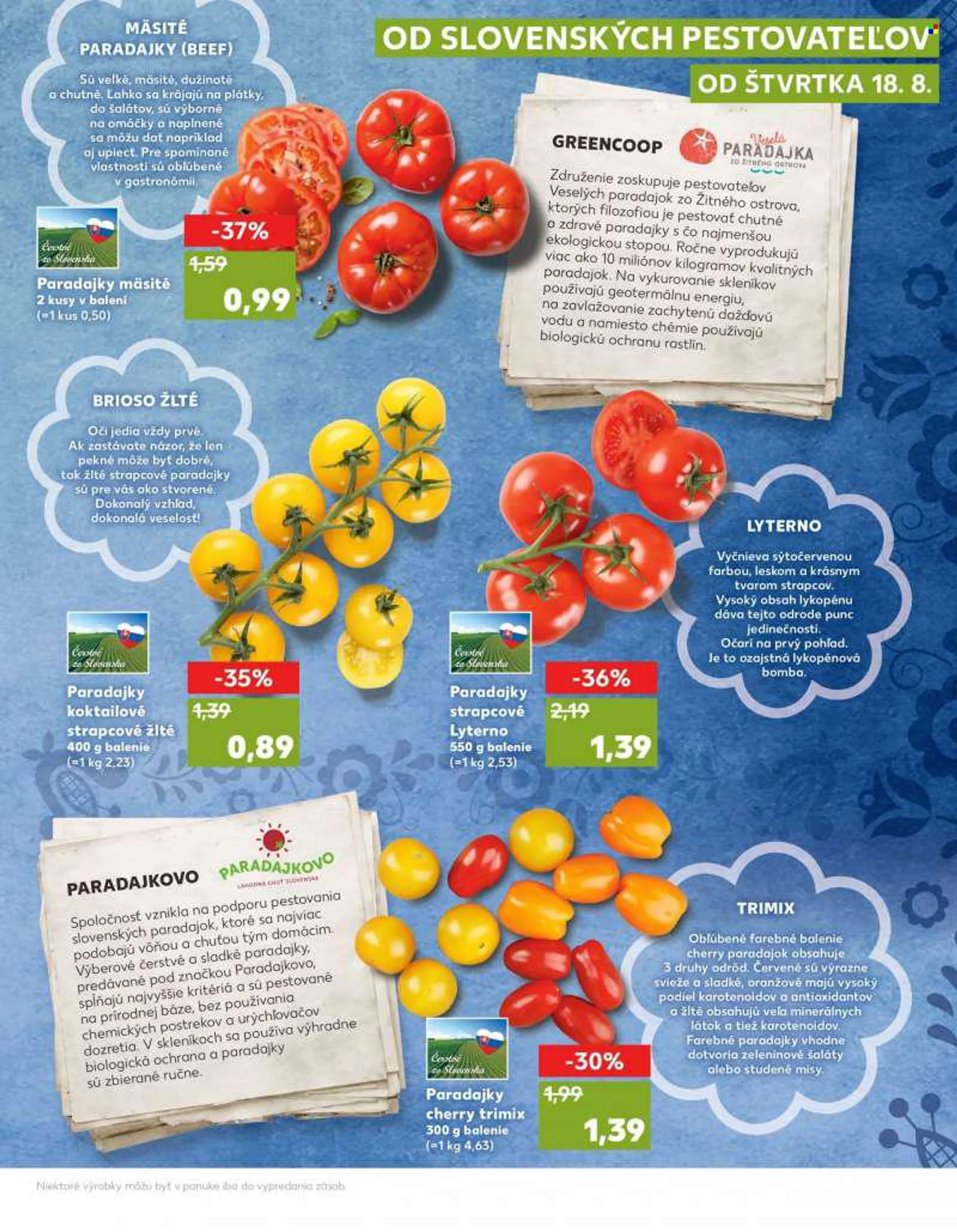 Leták Kaufland - 18.8.2022 - 24.8.2022 - Produkty v akcii - paradajky, koktejlové paradajky. Strana 3.