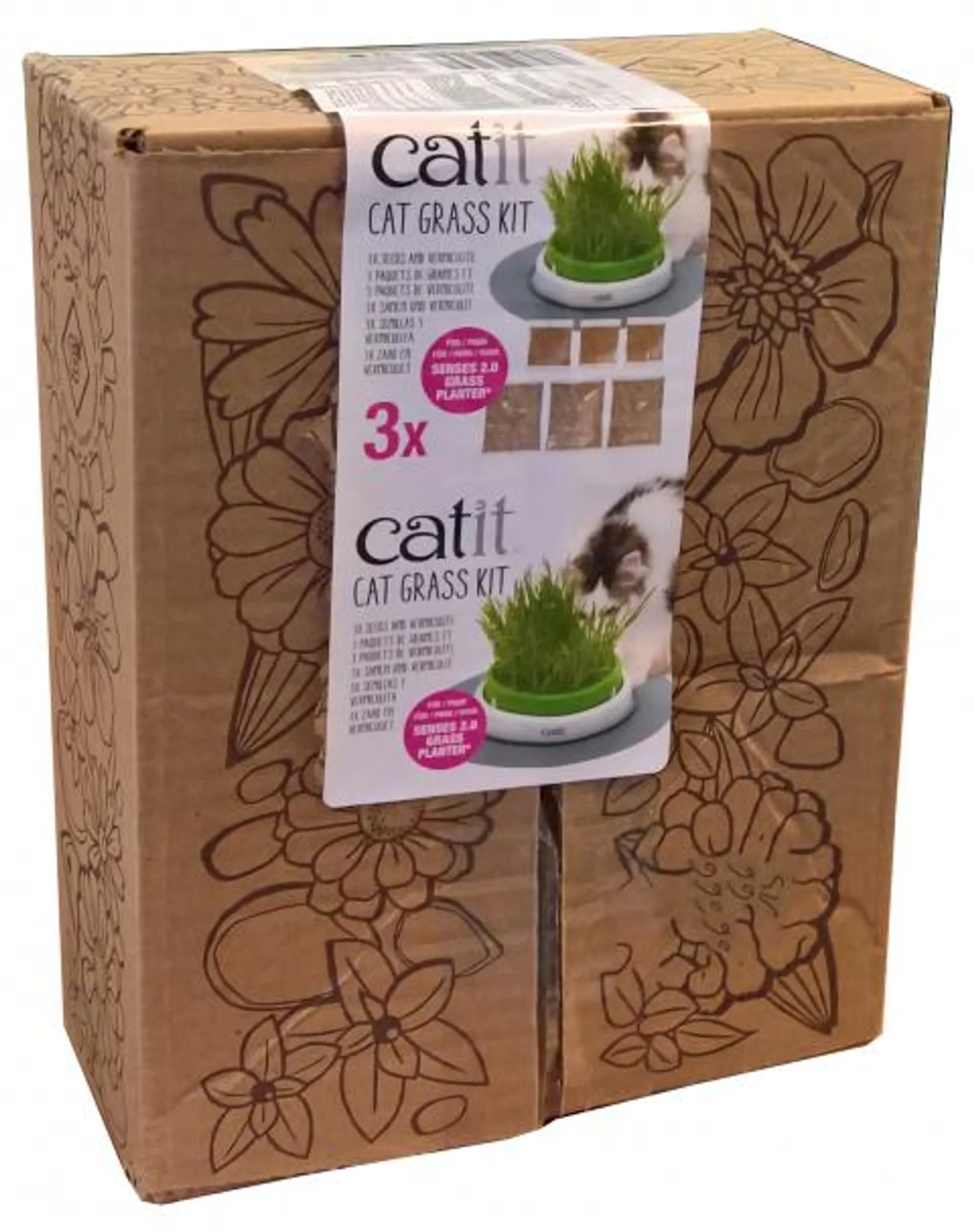 Catit tráva pre mačky Catit Cat Grass Kit 3x 0,7l