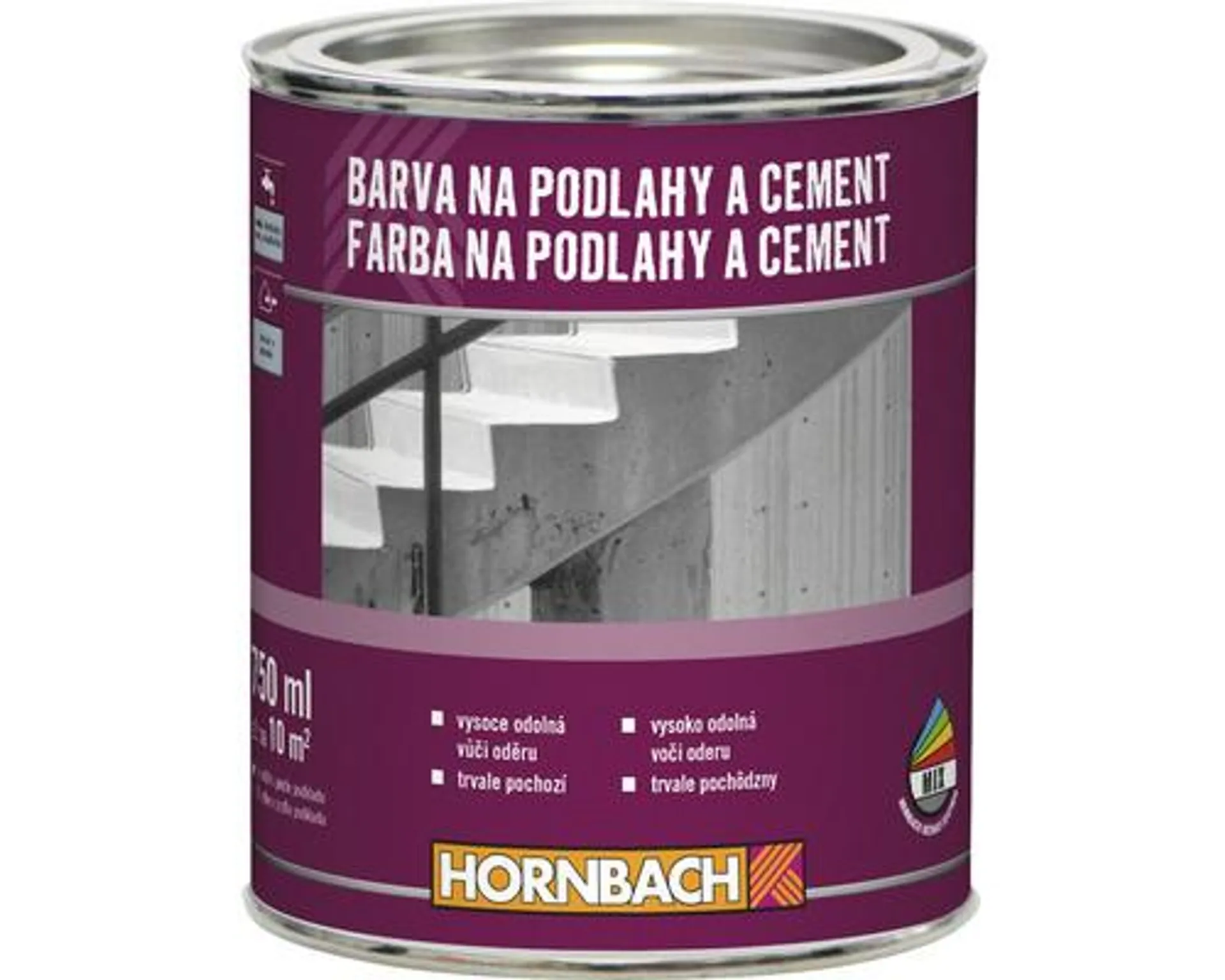 Farba na podlahy a cement HORNBACH 0,75 l RAL 7032 svetlosivá