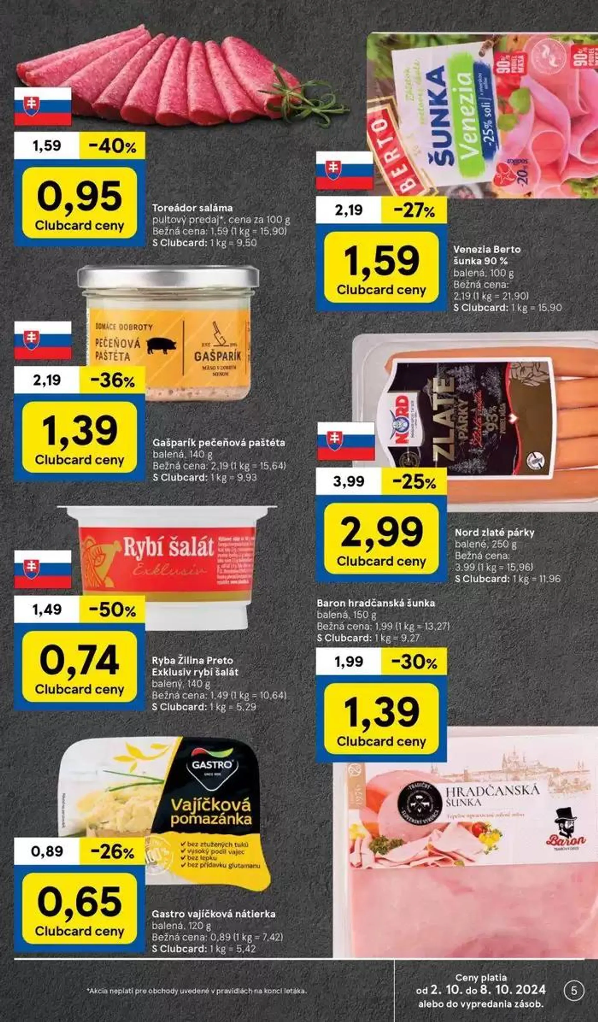 Leták: Tesco leták od 2. októbra do 8. októbra 2024 - Prehľad Stránky 5