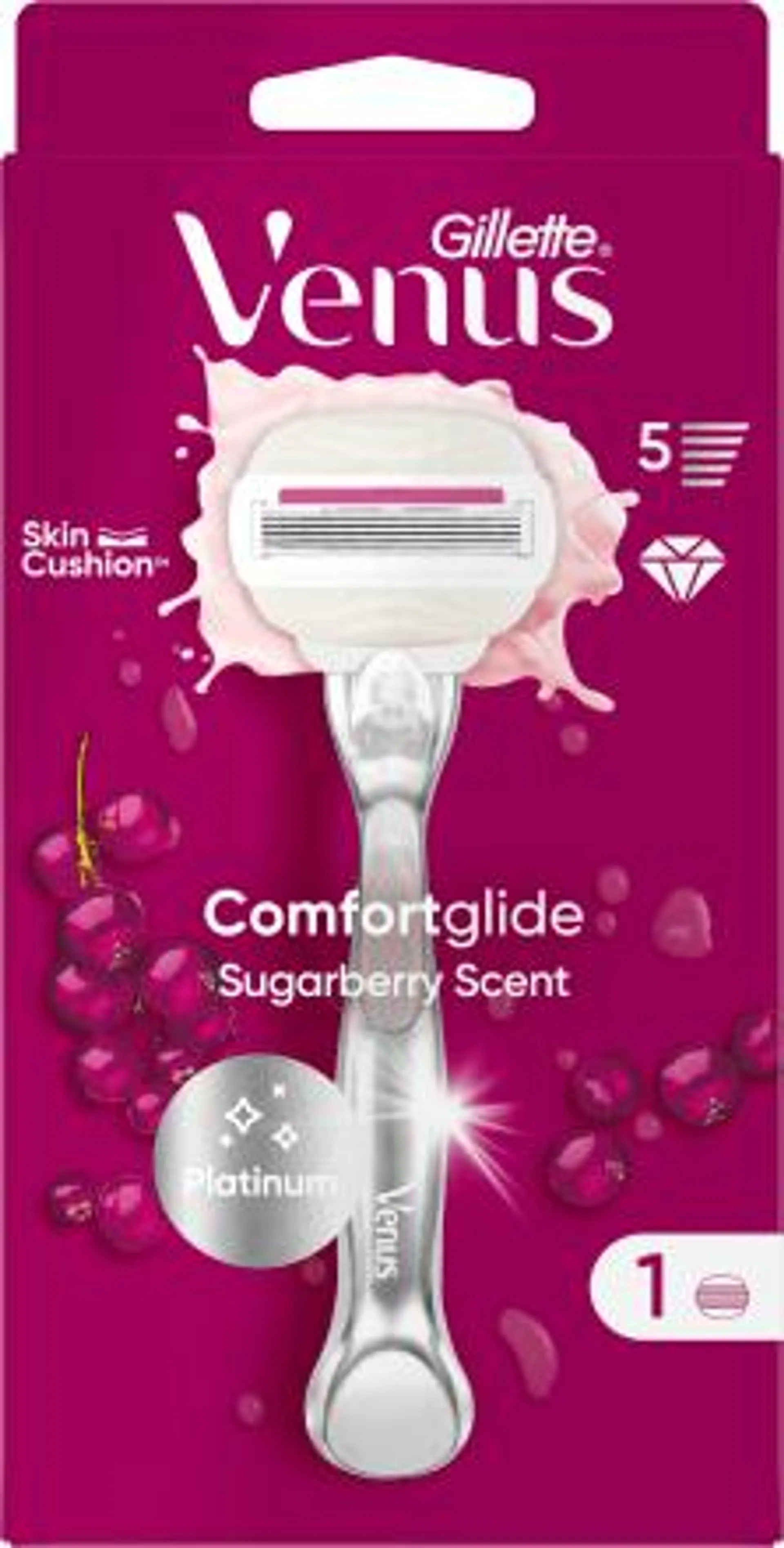 Dámsky holiaci strojček Comfortglide Sugarberry Scent + 1 náhradná holiaca hlavica, 1 ks