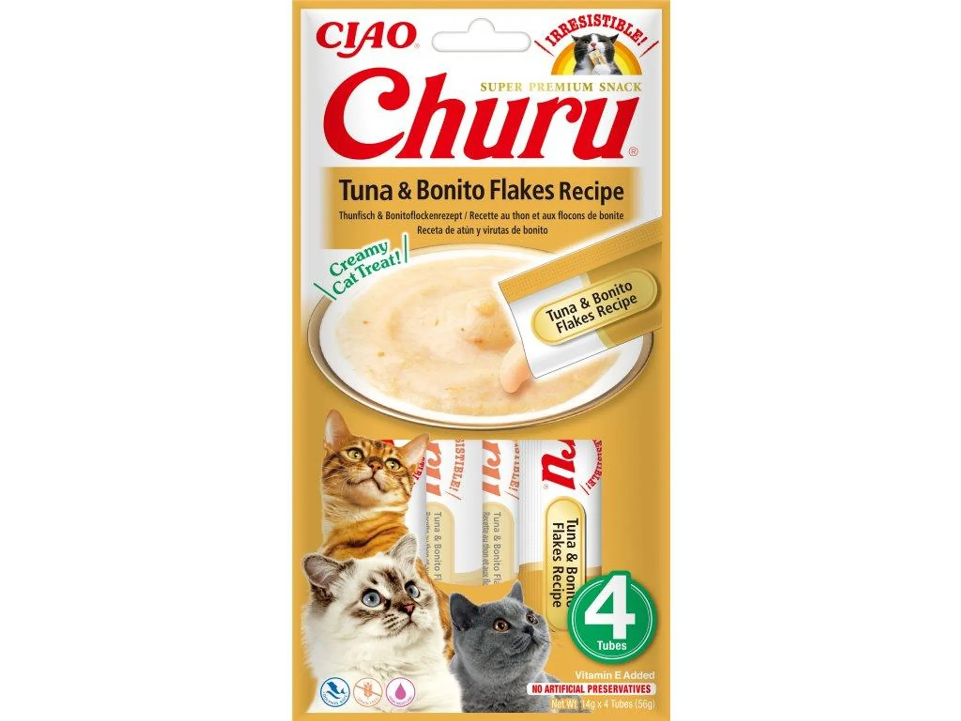 Churu cat mäsové pyré - tuniak, tuniakové kúsky 56g