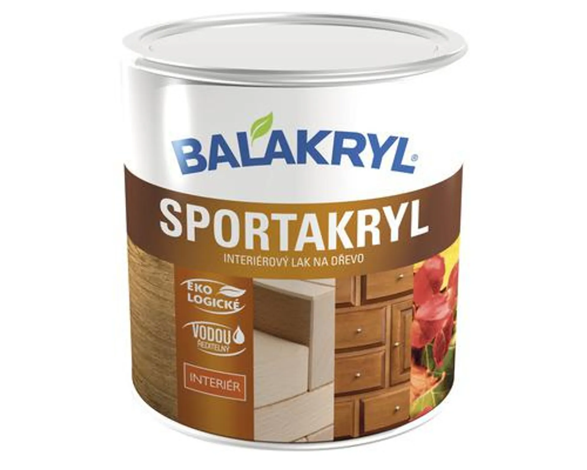 Interiérový lak na drevo Balakryl Sportakryl V1601 bezfarebný, matný 0,7 kg ekologicky šetrné