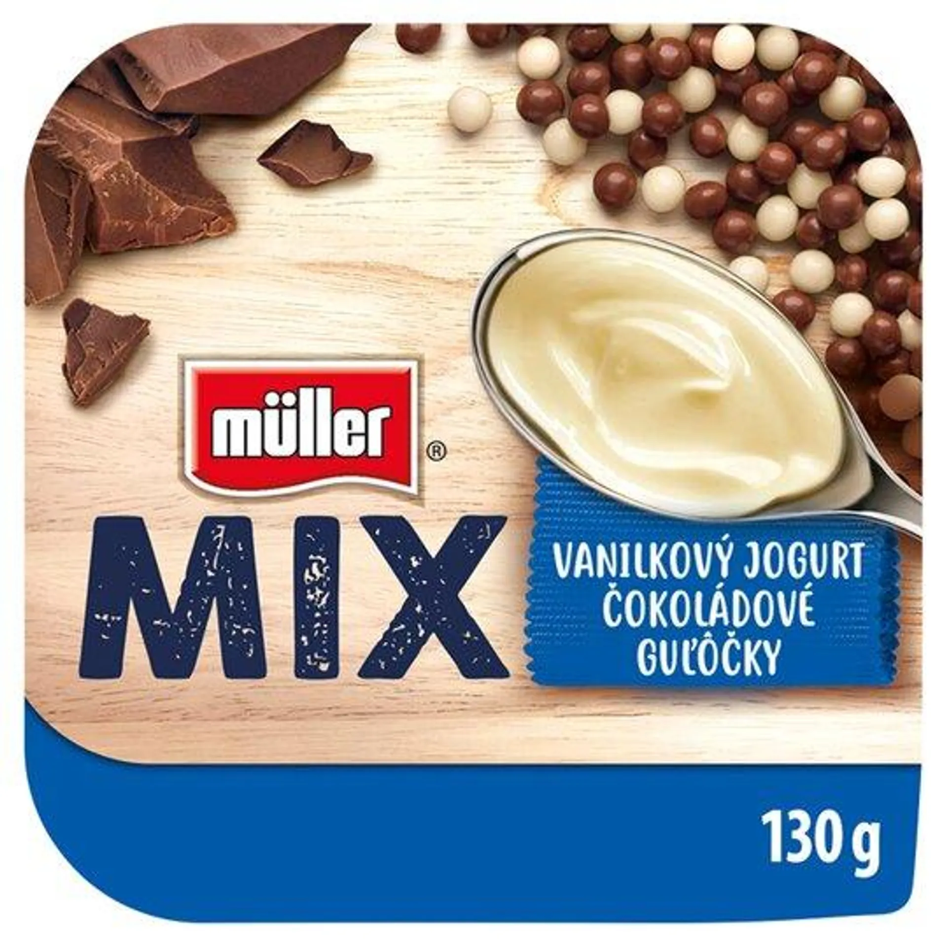 Müller MIX vanilkový jogurt s čokoládovými guľôčkami 130 g