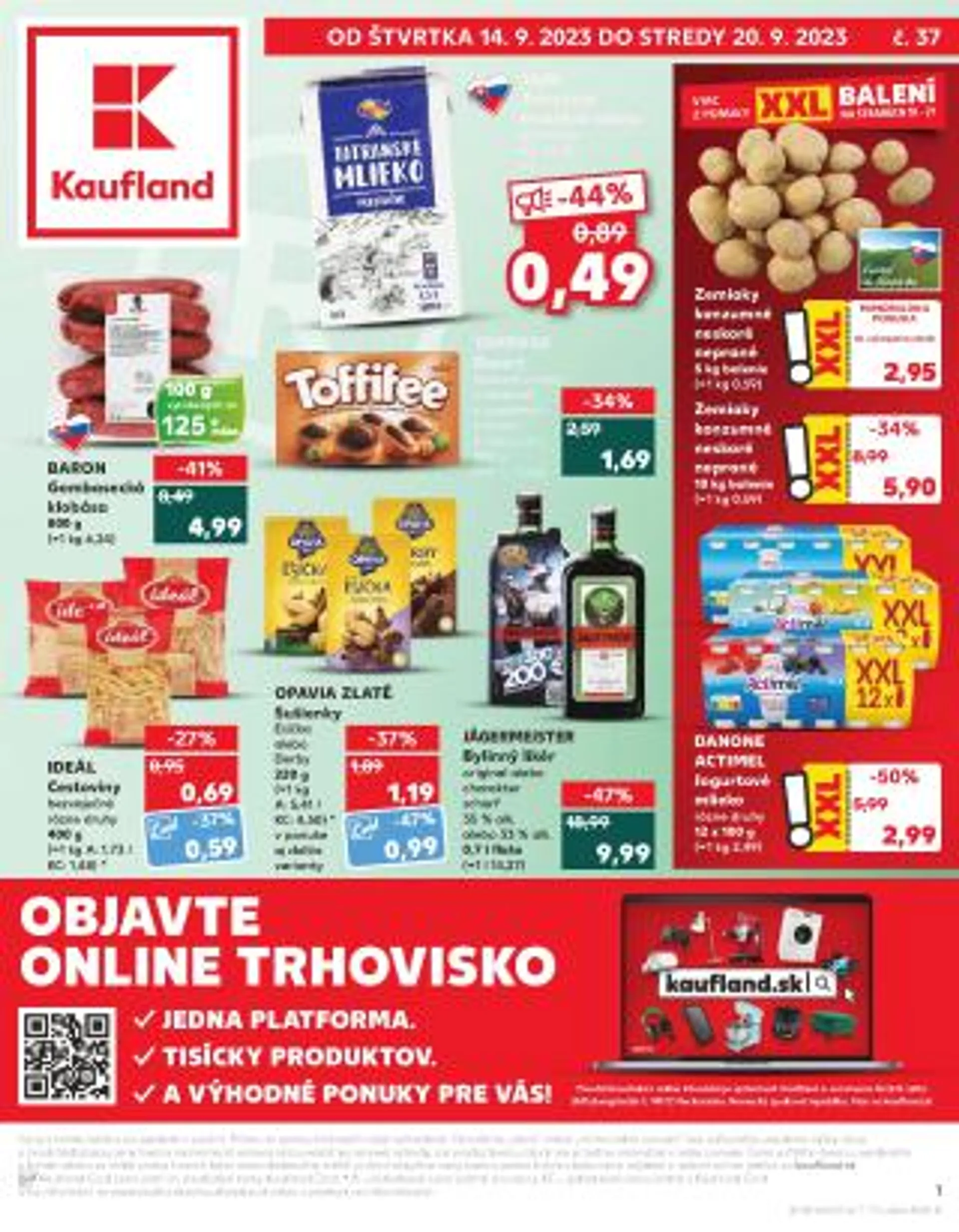 Leták: Kaufland leták Bratislava 5 od 14. septembra do 20. septembra 2023 - Prehľad Stránky 1