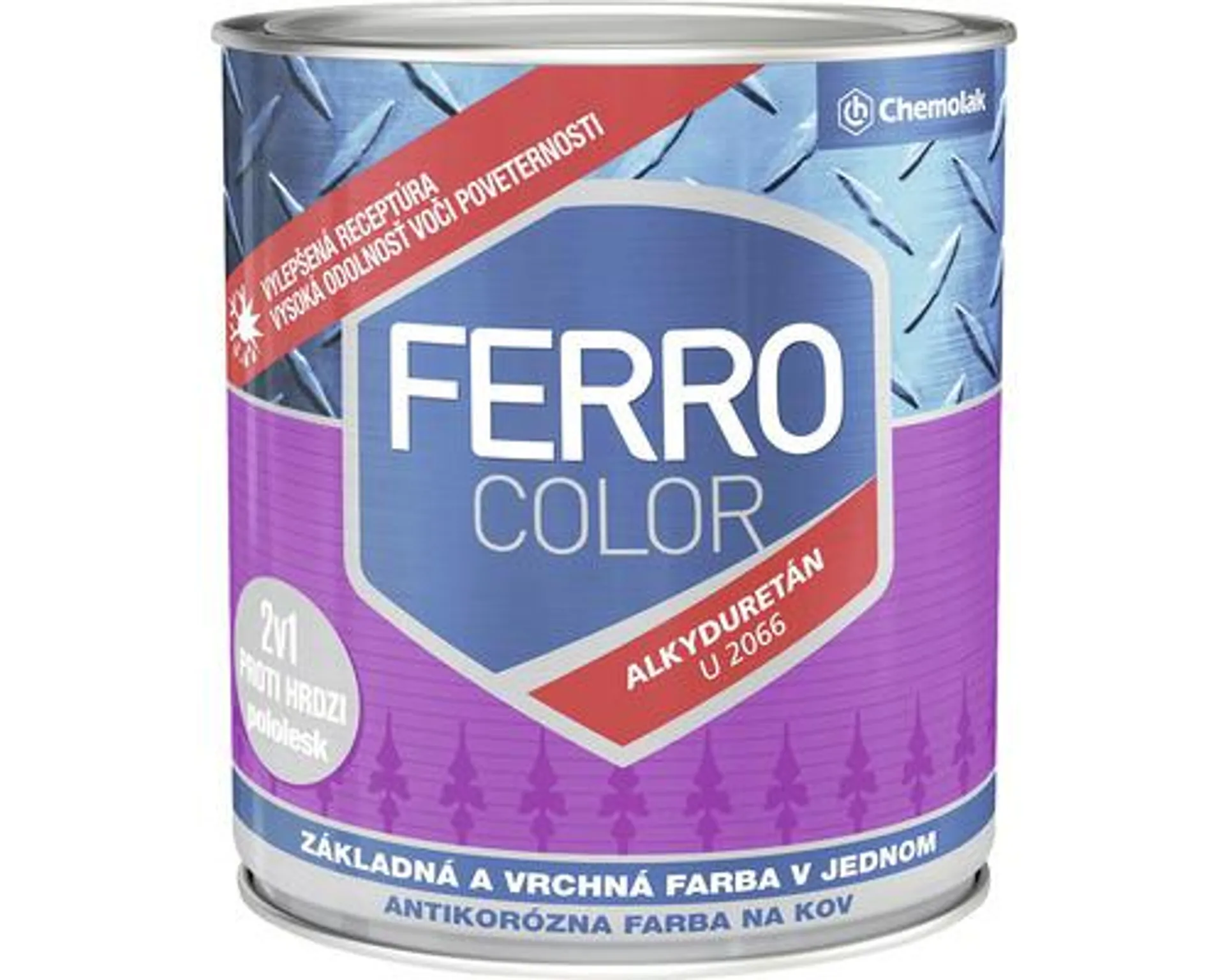 Farba na kov Ferro Color antikorózna pololesk tmavomodrá 2,50 l