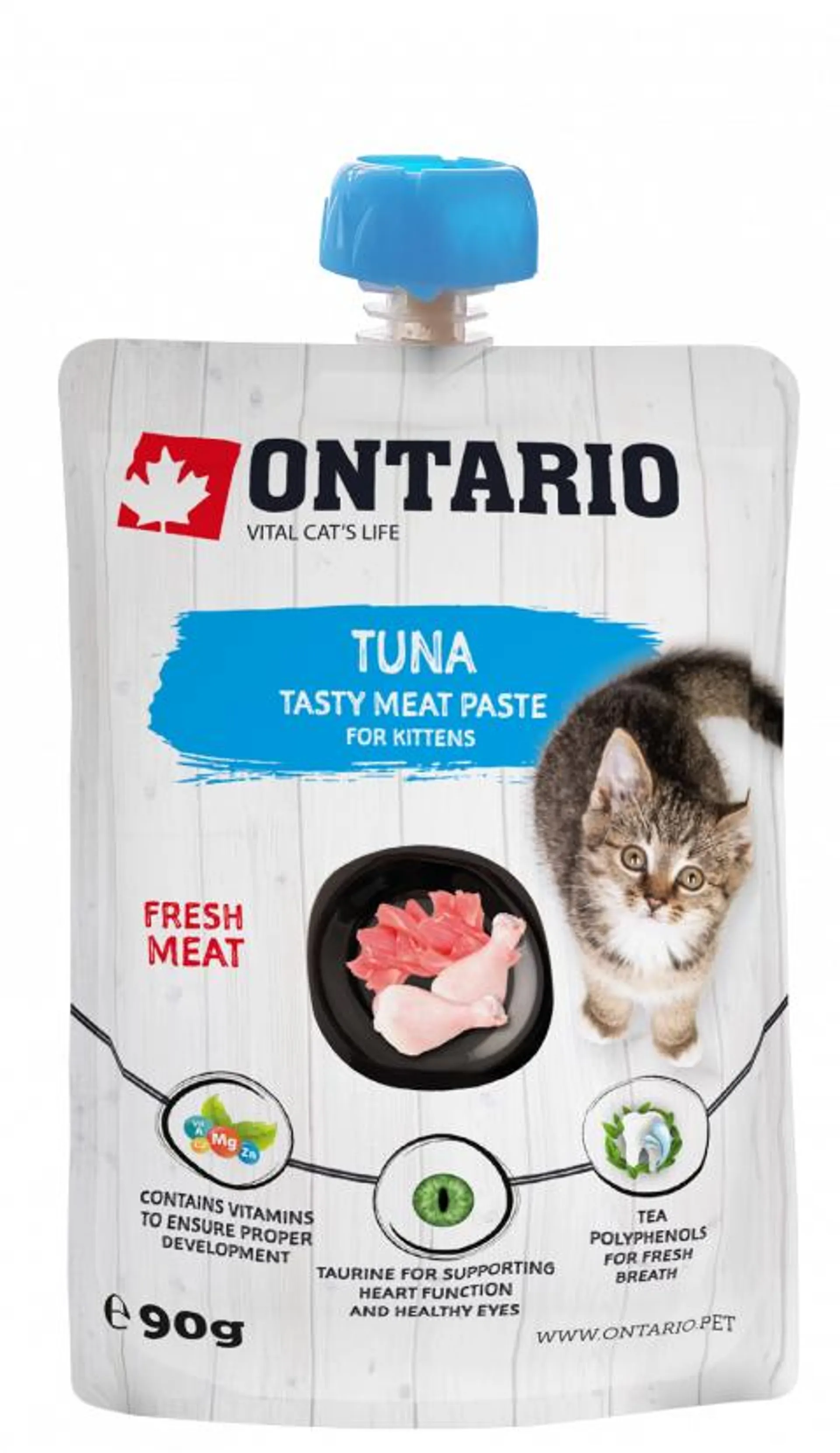 Ontario mäsová pasta pre mačiatka tuniak 90 g