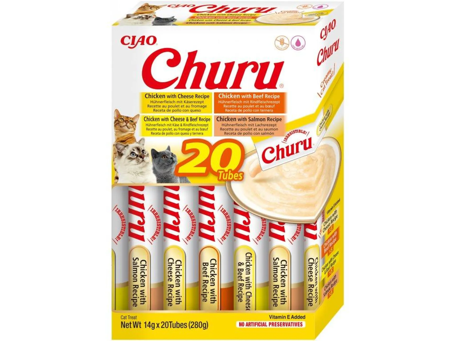 Churu cat mäsové pyré mix - kura, hovädzie 280g (BAL.)