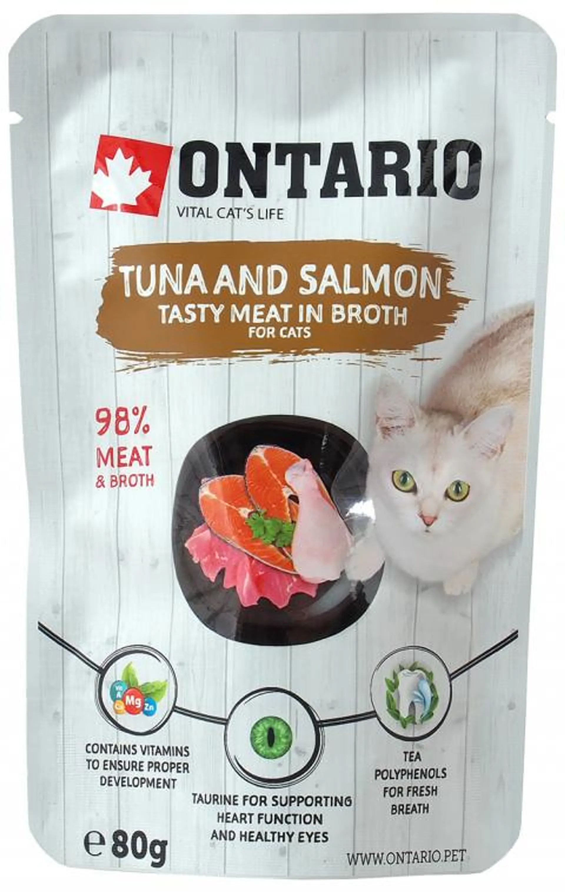 Ontario cat kapsička tuniak a losos vo vývare 80 g